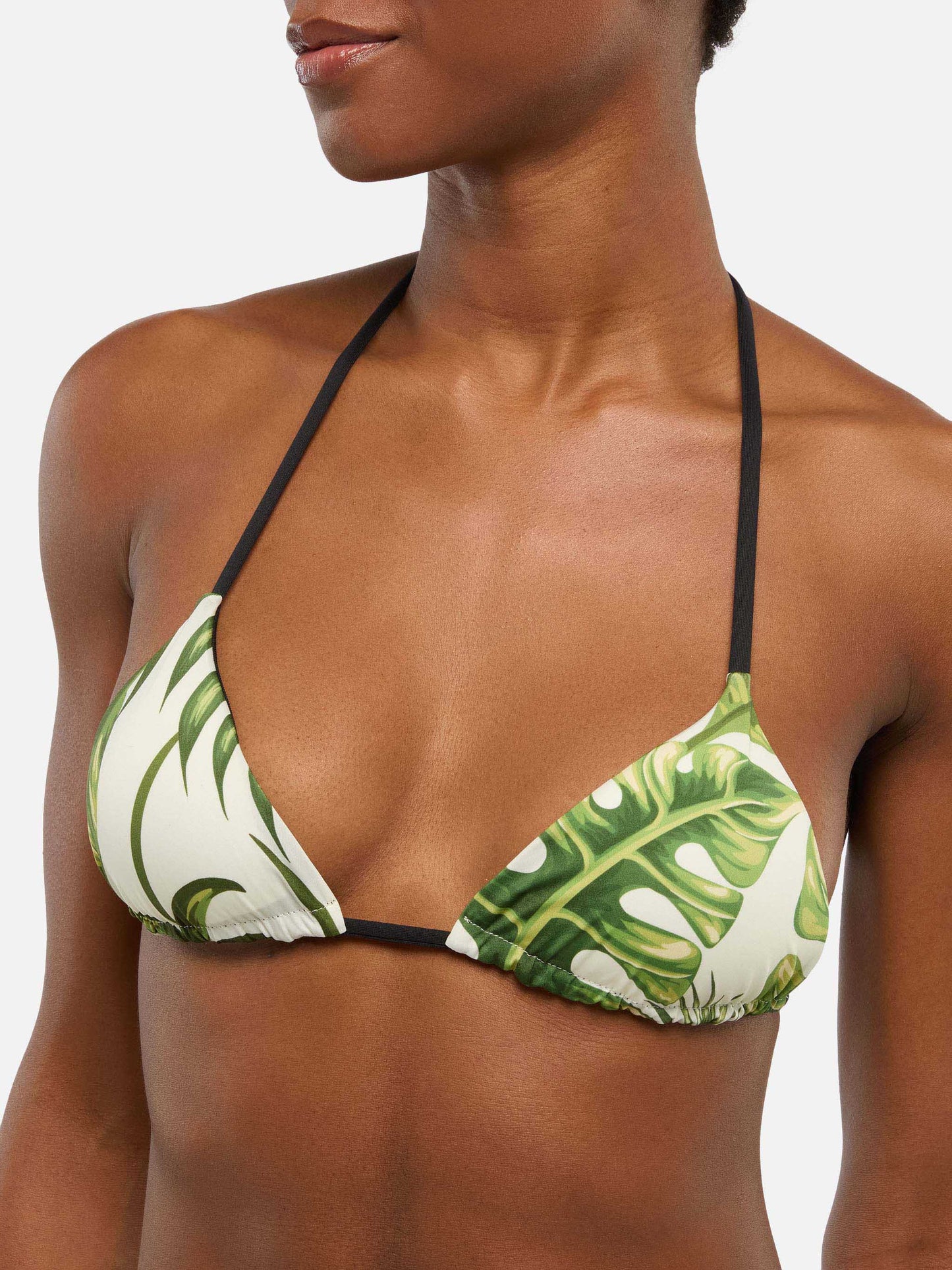 Zoe triangle top swimsuit with tropical print