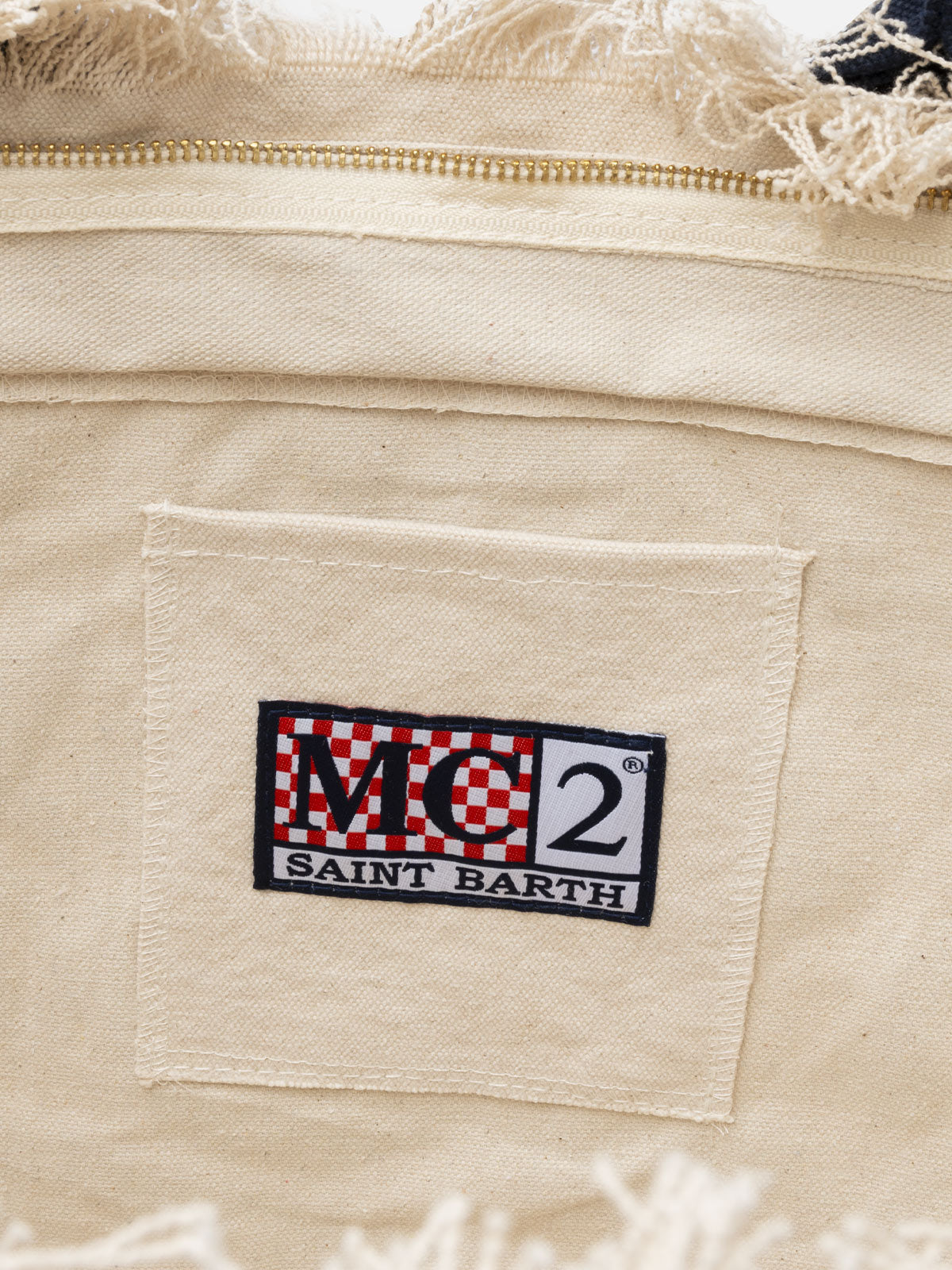 Vanity Rug white and blue cotton tote bag - MC2 Saint Barth