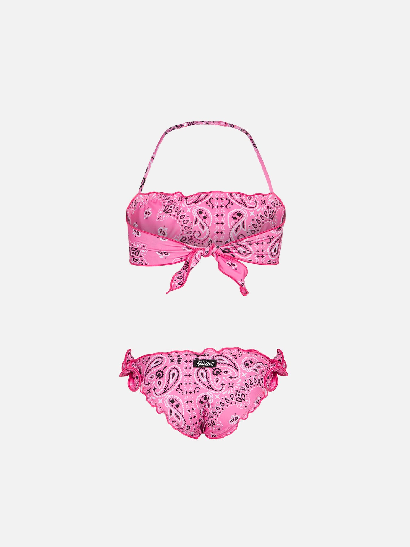 Girl bandeau bikini with pink bandanna print - MC2 Saint Barth