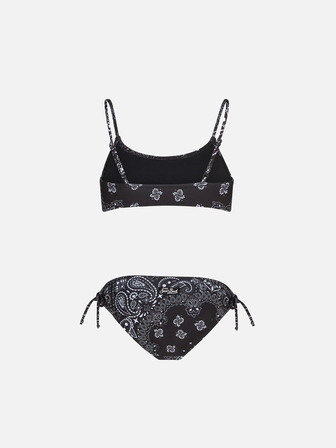 Girl black bralette bikini with bandanna print - MC2 Saint Barth