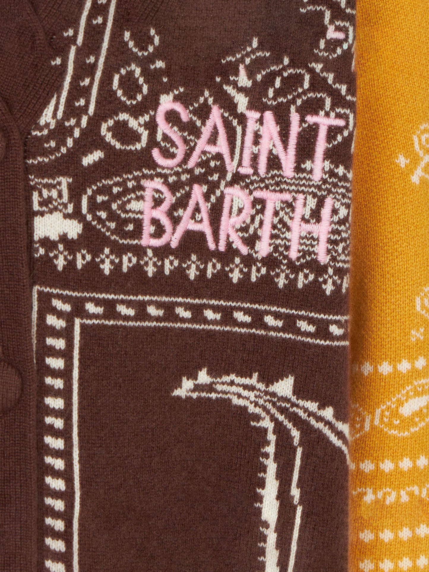 Girl long cardigan with bandanna print - MC2 Saint Barth