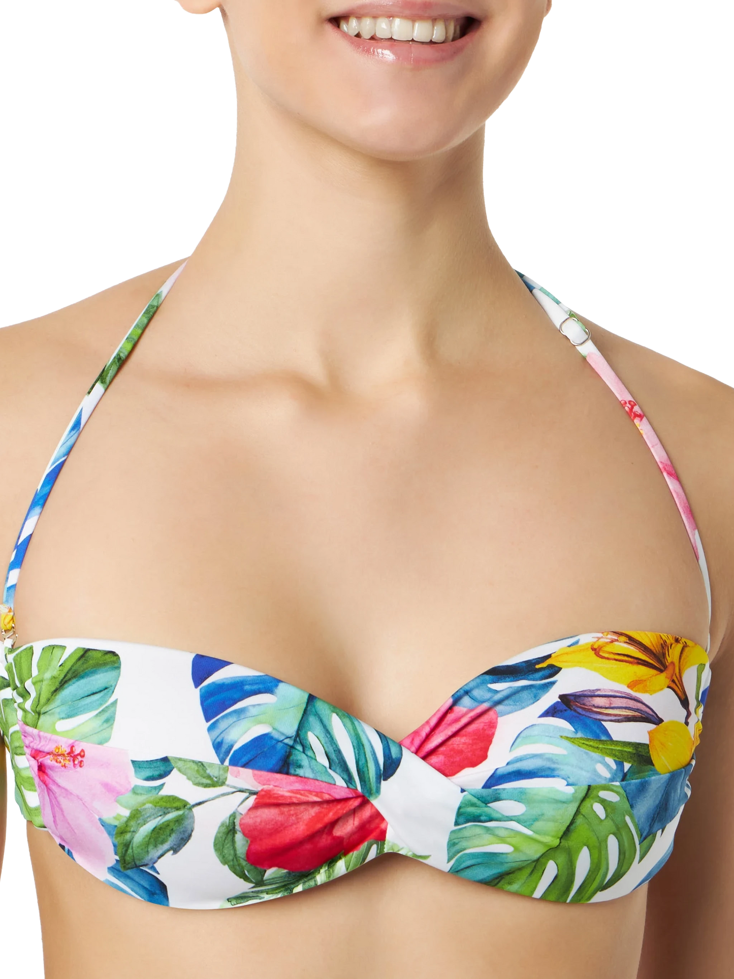 Woman bandeau bikini with tropical print - MC2 Saint Barth