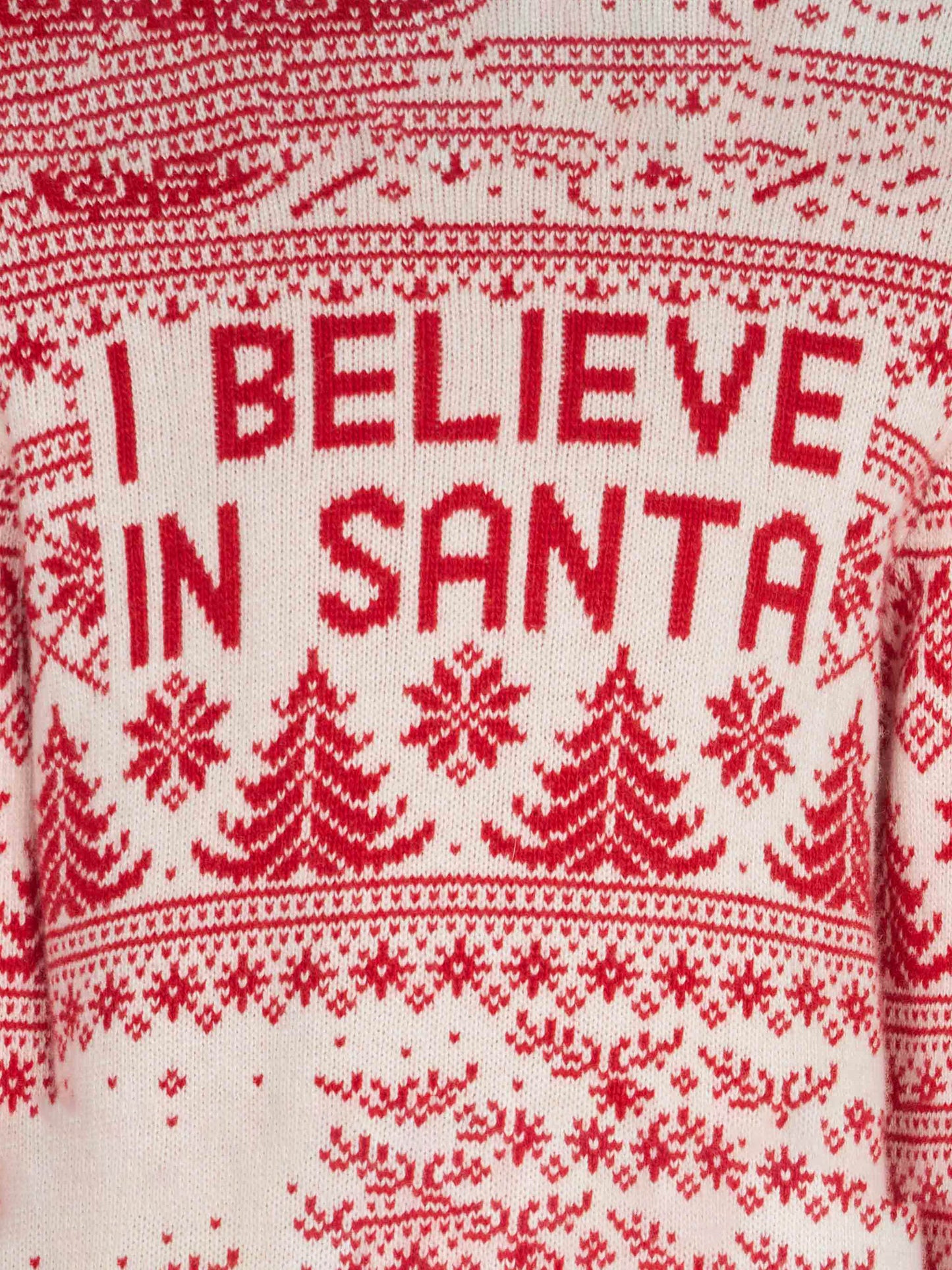 Girl sweater with I believe in Santa jacquard - MC2 Saint Barth