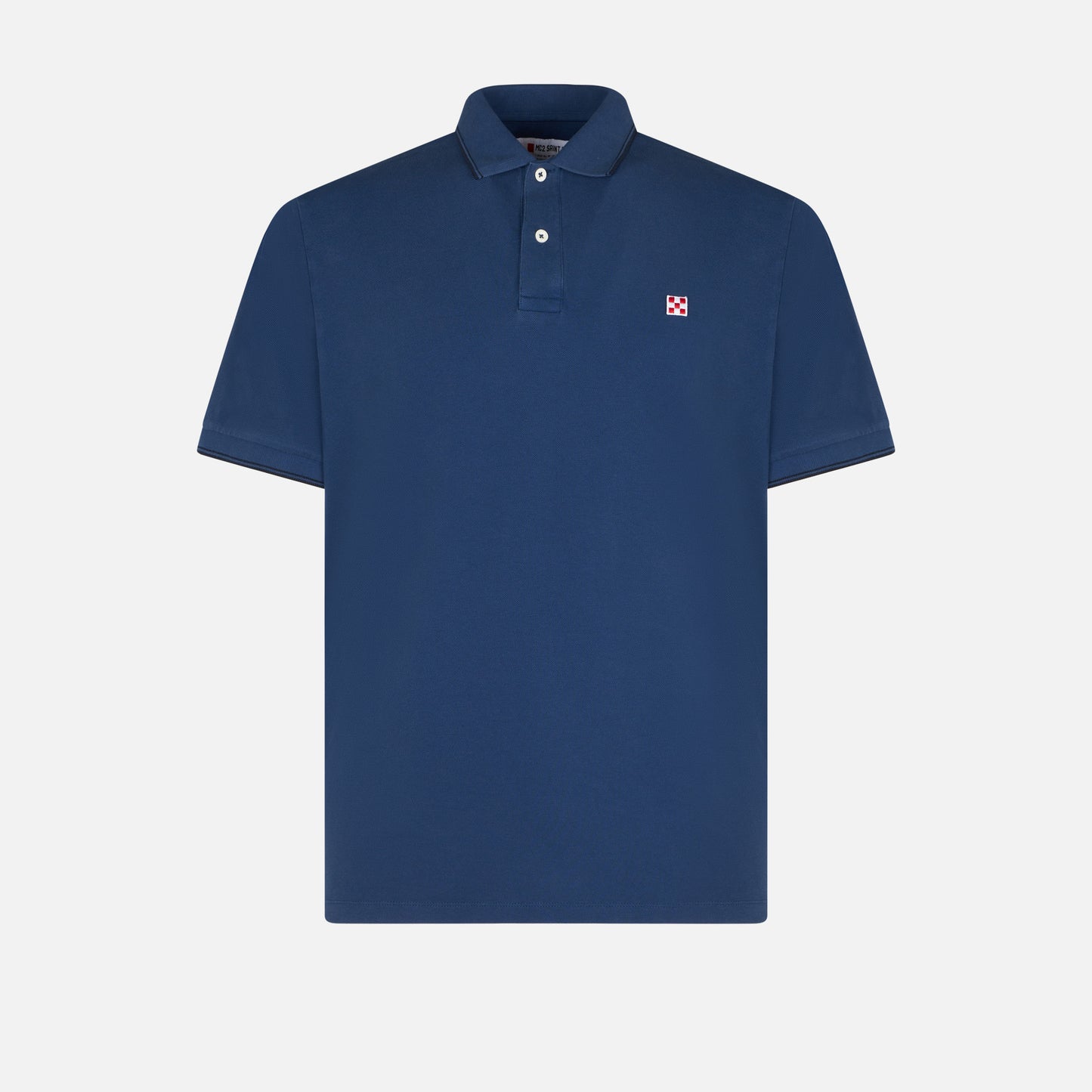 Blue denim piquet polo with St. Barth logo - MC2 Saint Barth