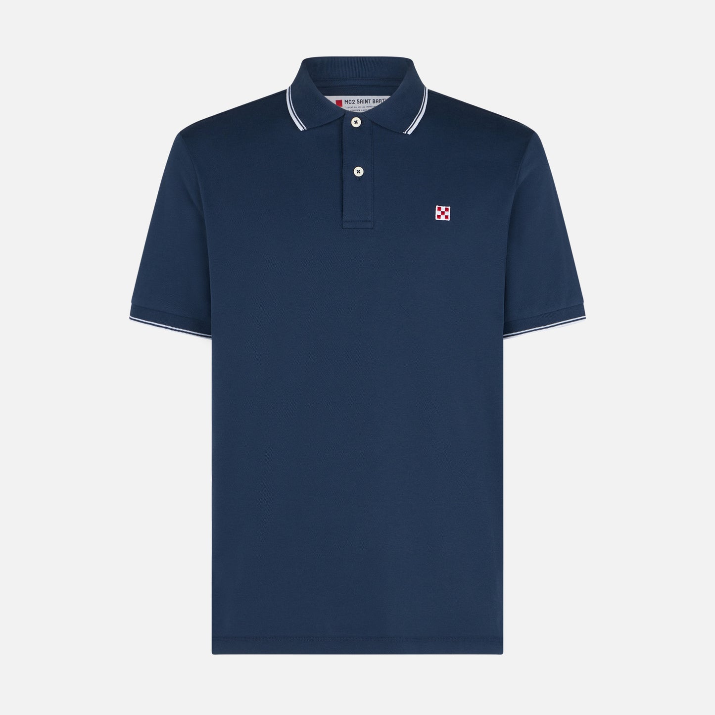 Blue navy piquet polo with St. Barth logo - MC2 Saint Barth
