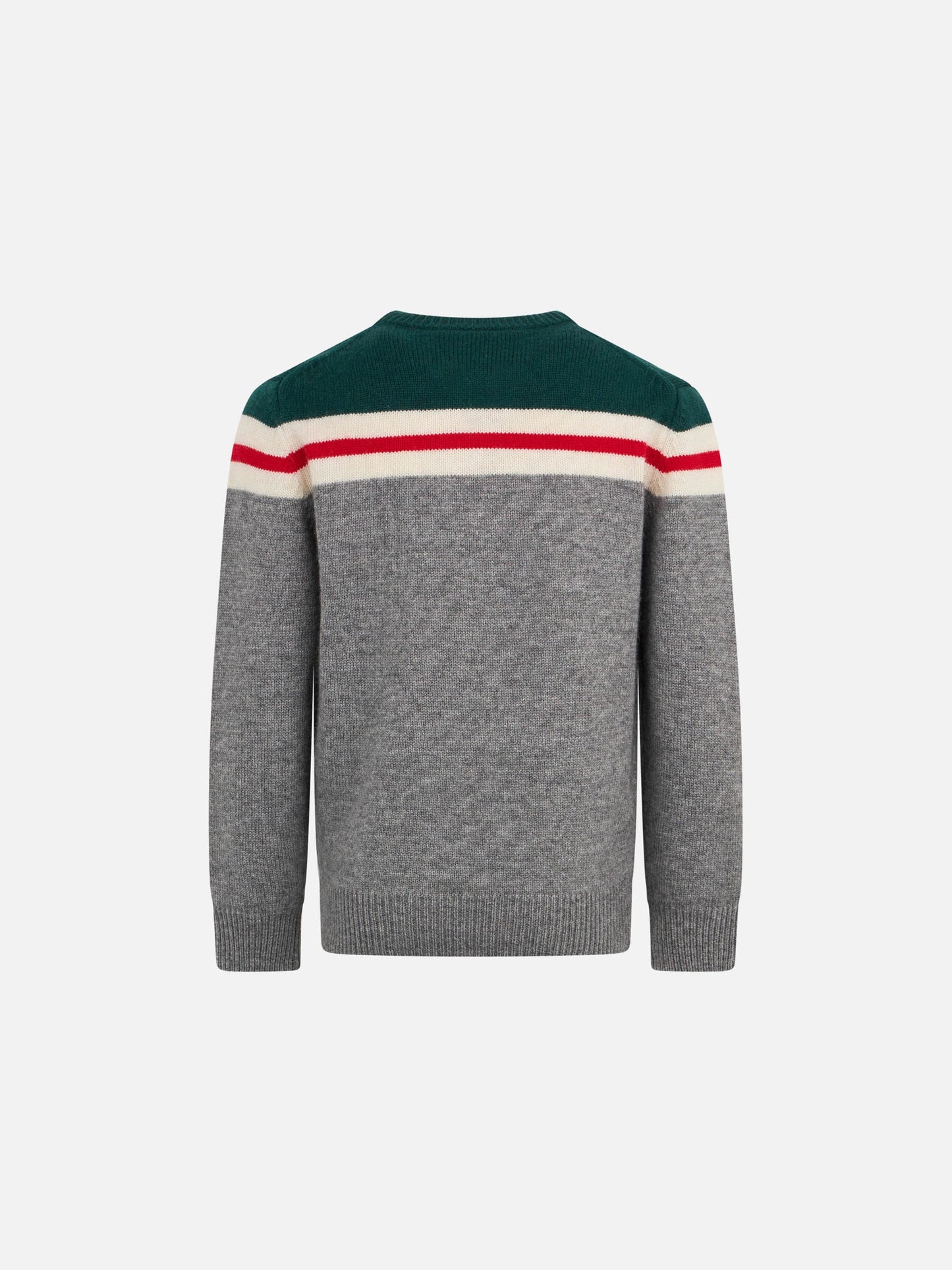 Boy crewneck sweater with St. Barth ski club patch - MC2 Saint Barth