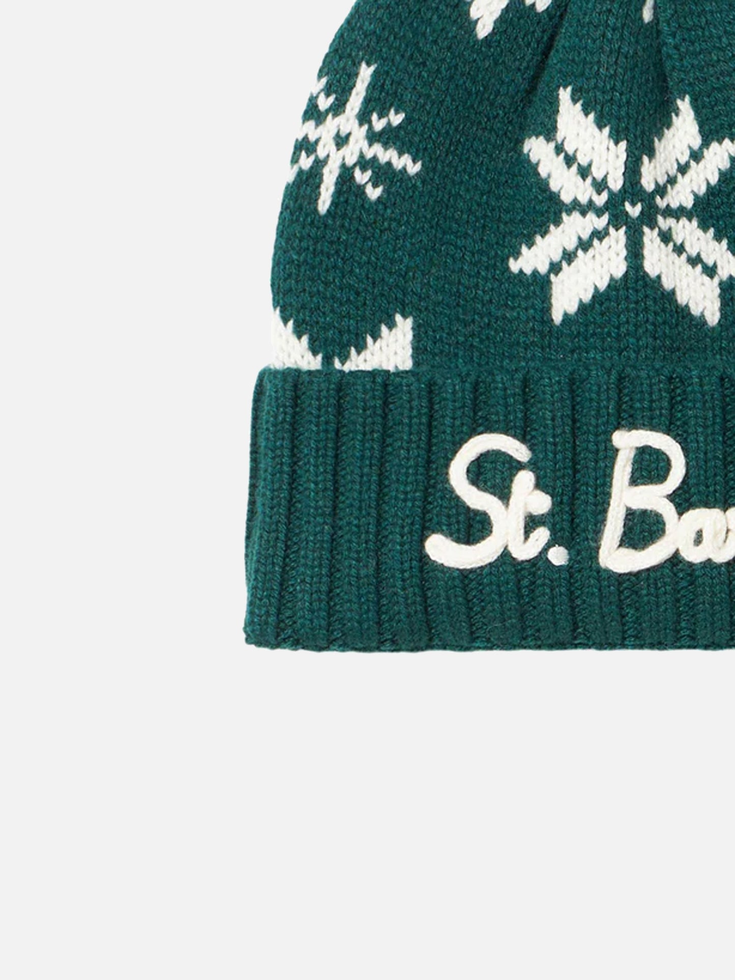 Boy green beanie with norwegian pattern - MC2 Saint Barth