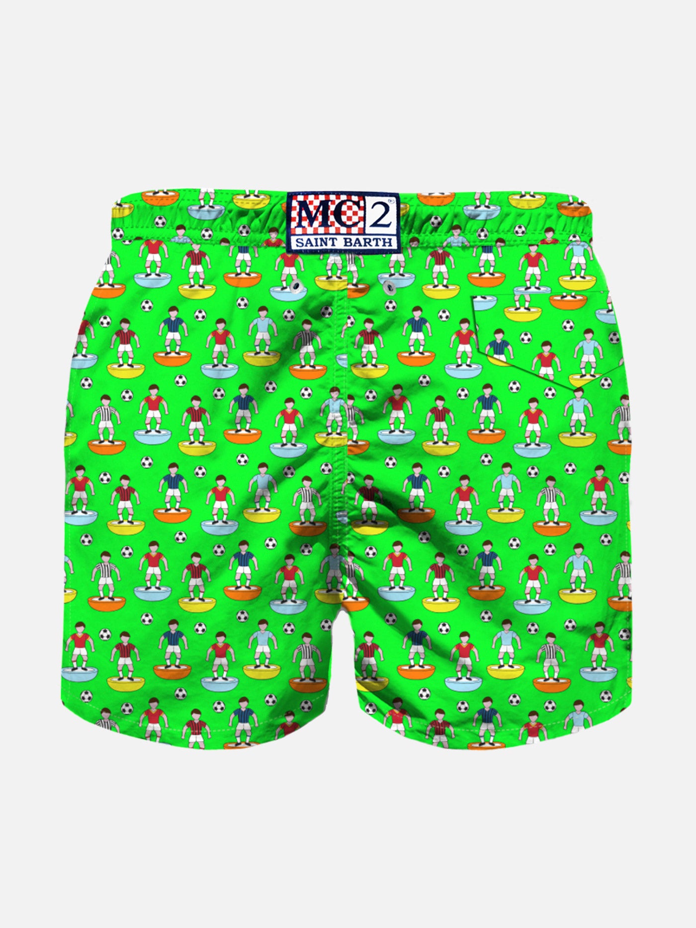 Boy swim shorts with multicolor football players - MC2 Saint Barth