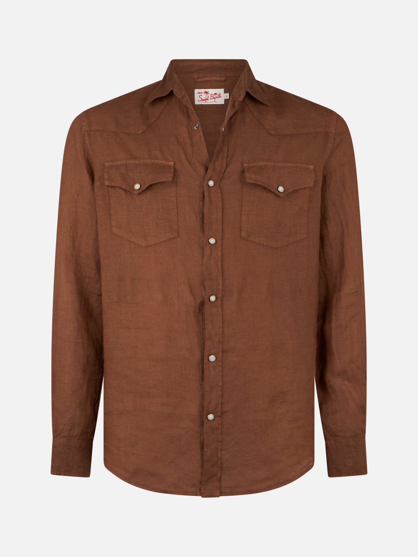 Man brown linen shirt - MC2 Saint Barth