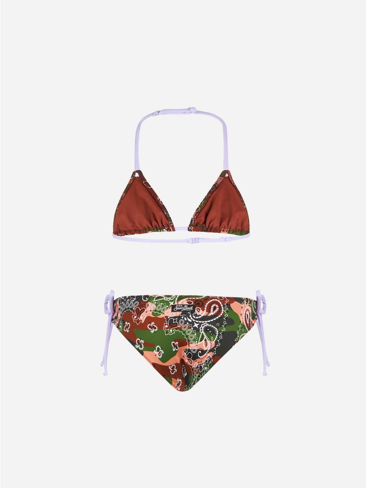 Girl triangle bikini with mimetic bandanna print - MC2 Saint Barth