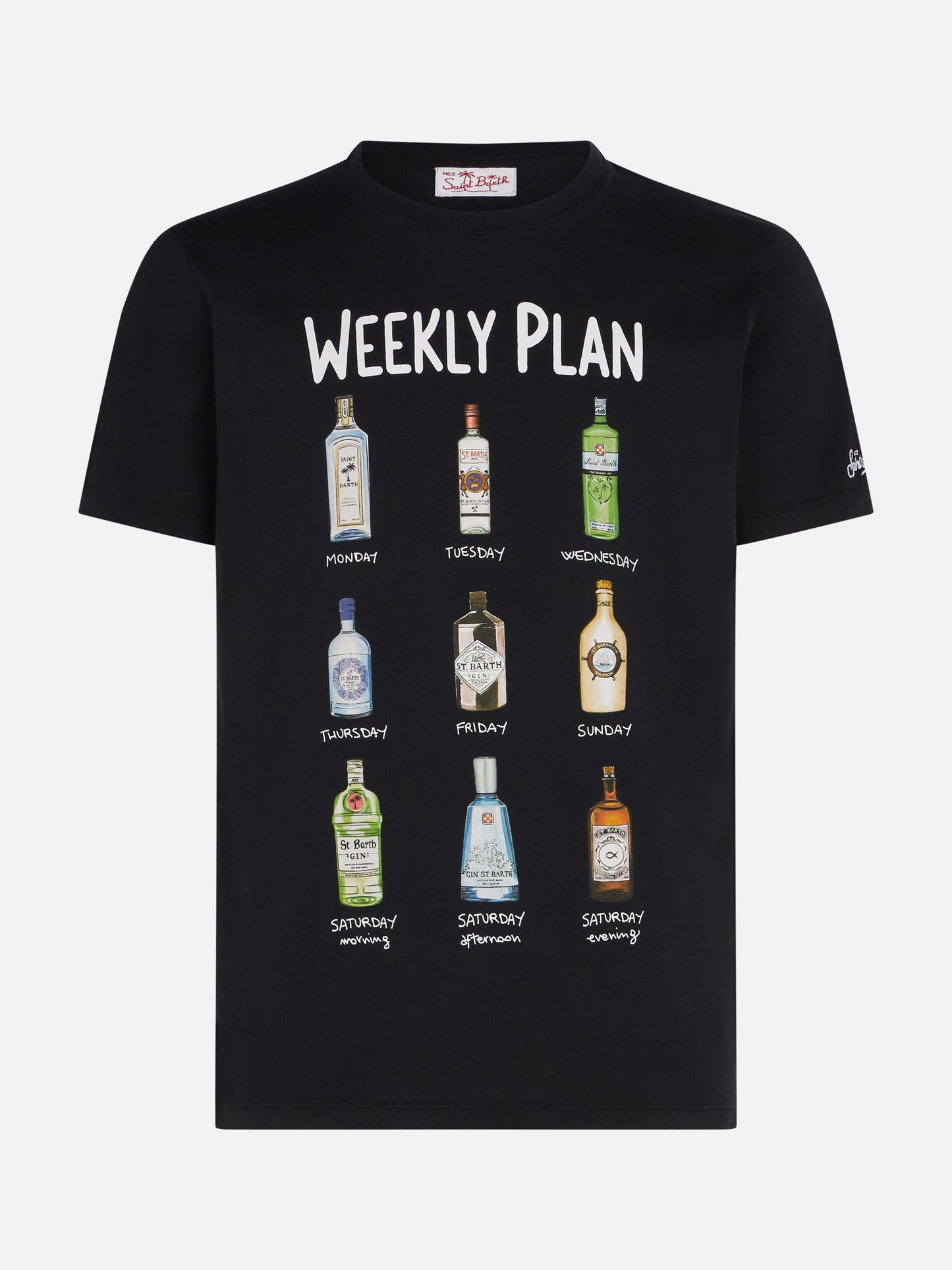 Man cotton vintage treatment t-shirt with cocktails print - MC2 Saint Barth