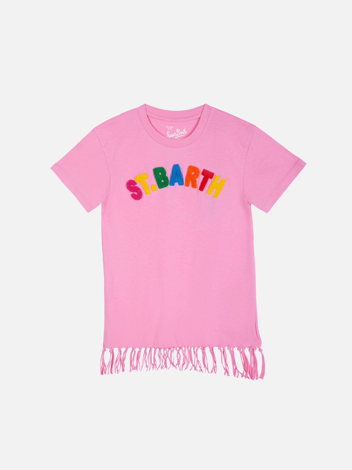 Girl cotton dress with fringes - MC2 Saint Barth