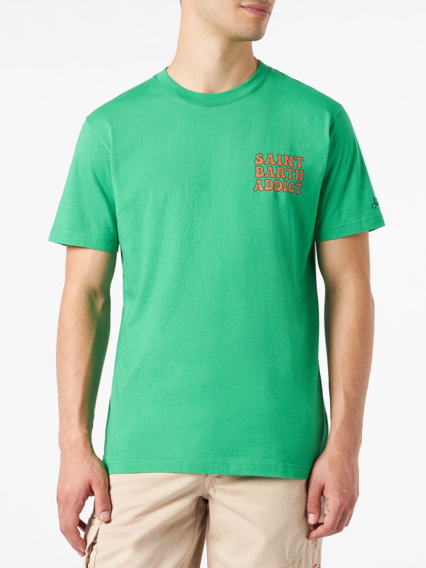 Man cotton t-shirt with Cuba Libre addicted print - MC2 Saint Barth