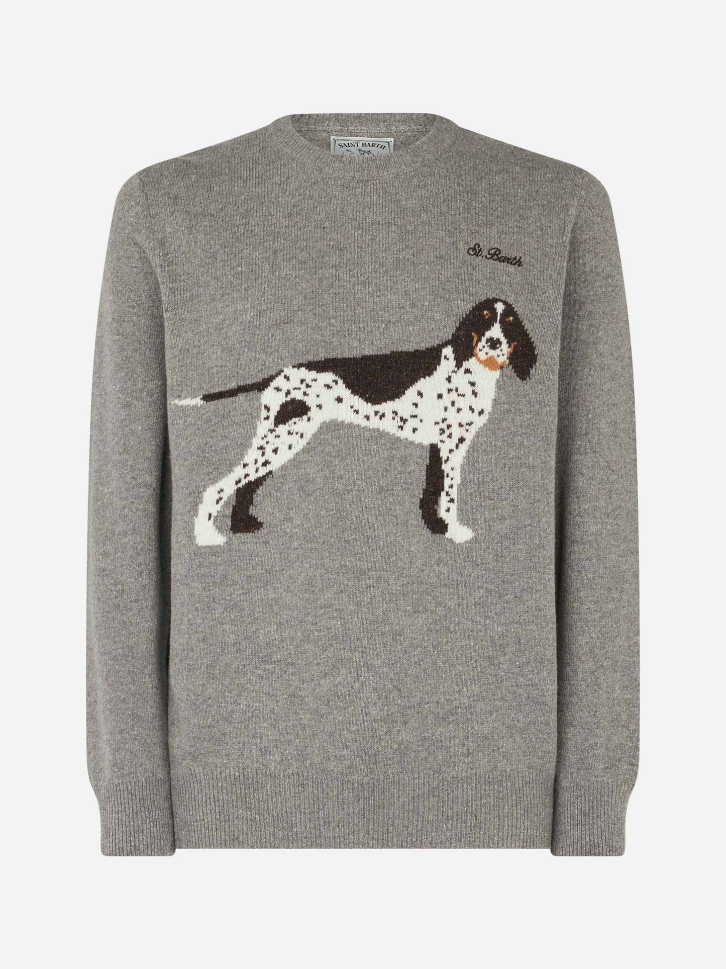 Man crewneck donegal sweater with country dog jacquard - MC2 Saint Barth