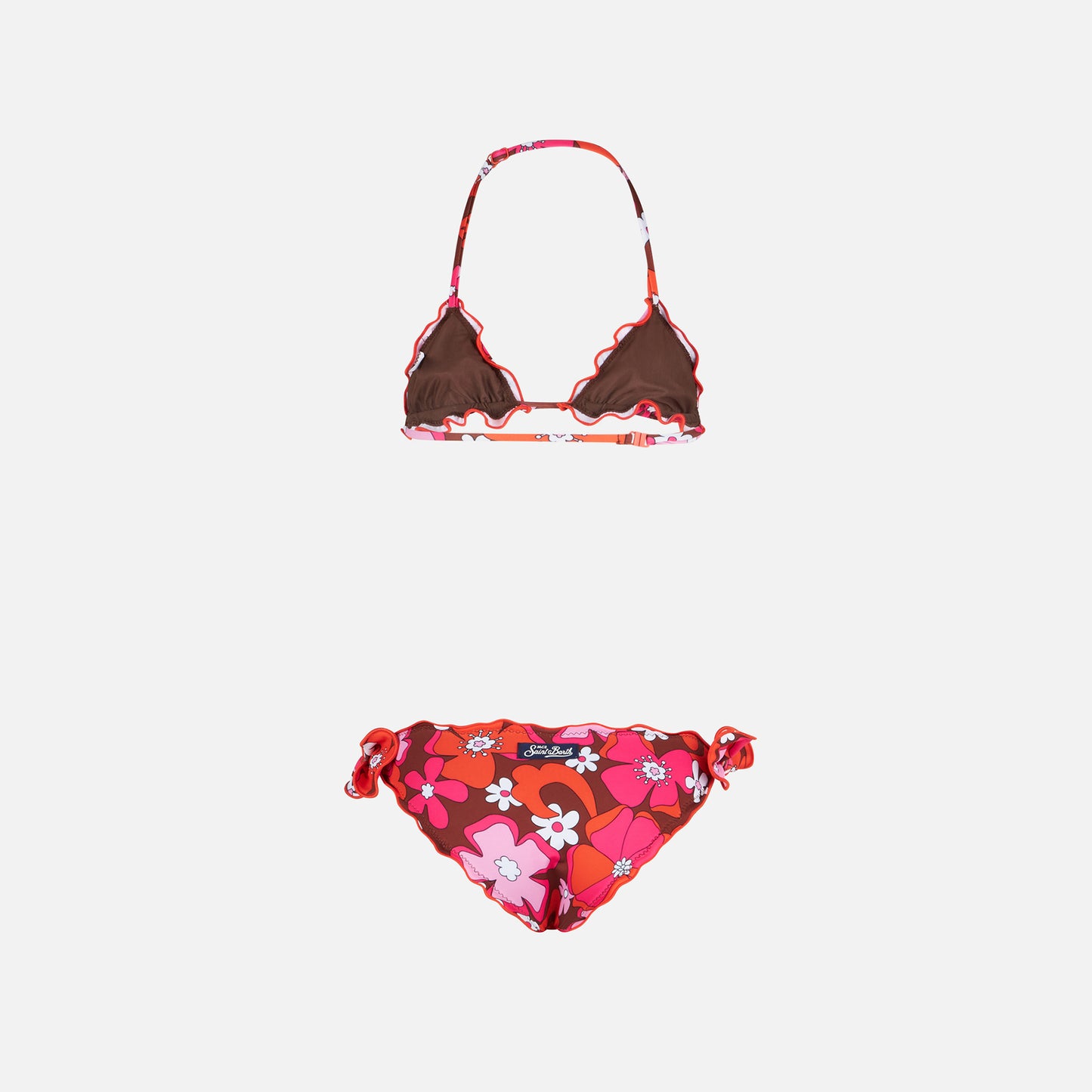Girl triangle bikini with flowers print - MC2 Saint Barth