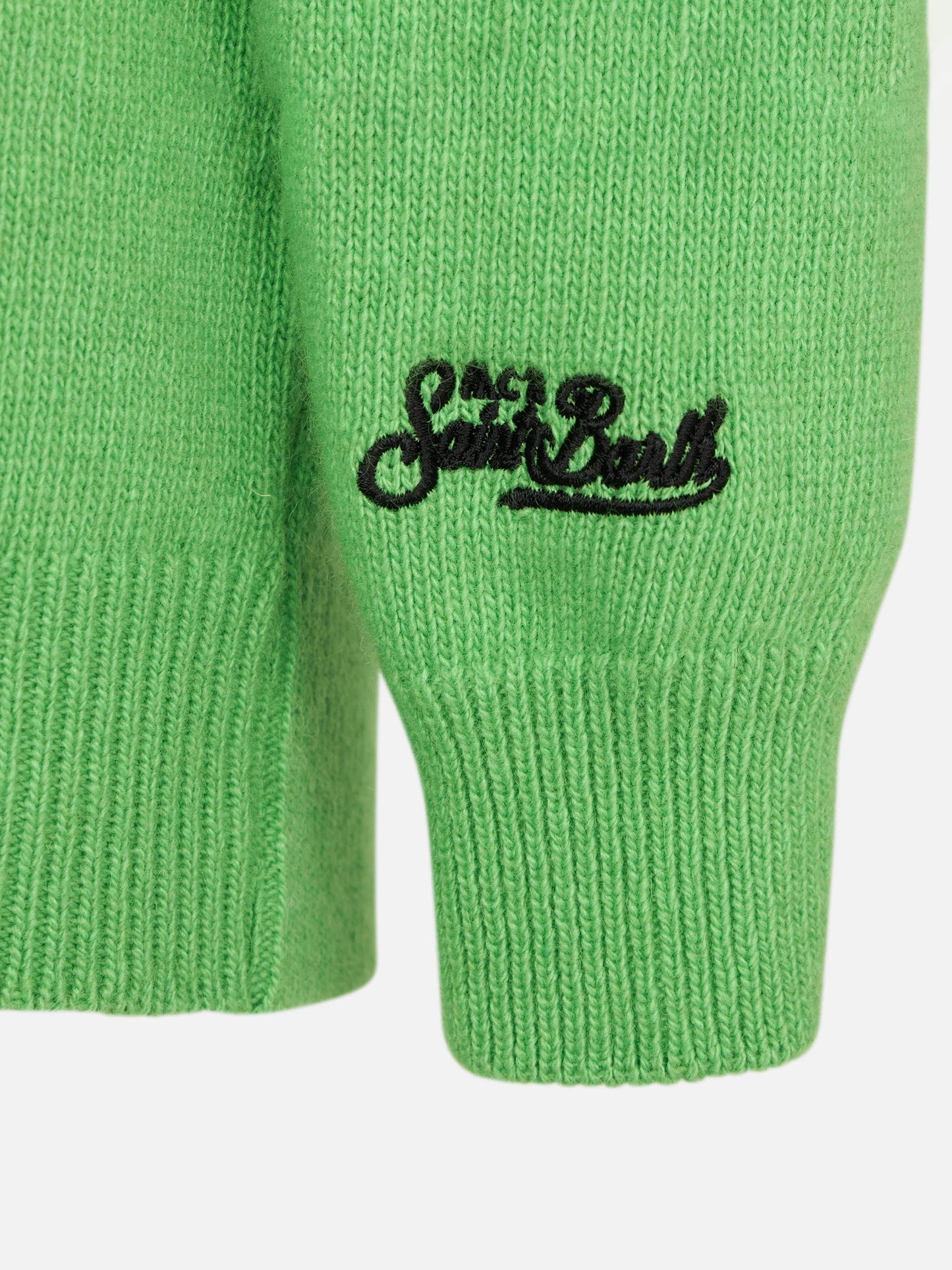 Boy fluo green sweater with Off-Piste lettering - MC2 Saint Barth