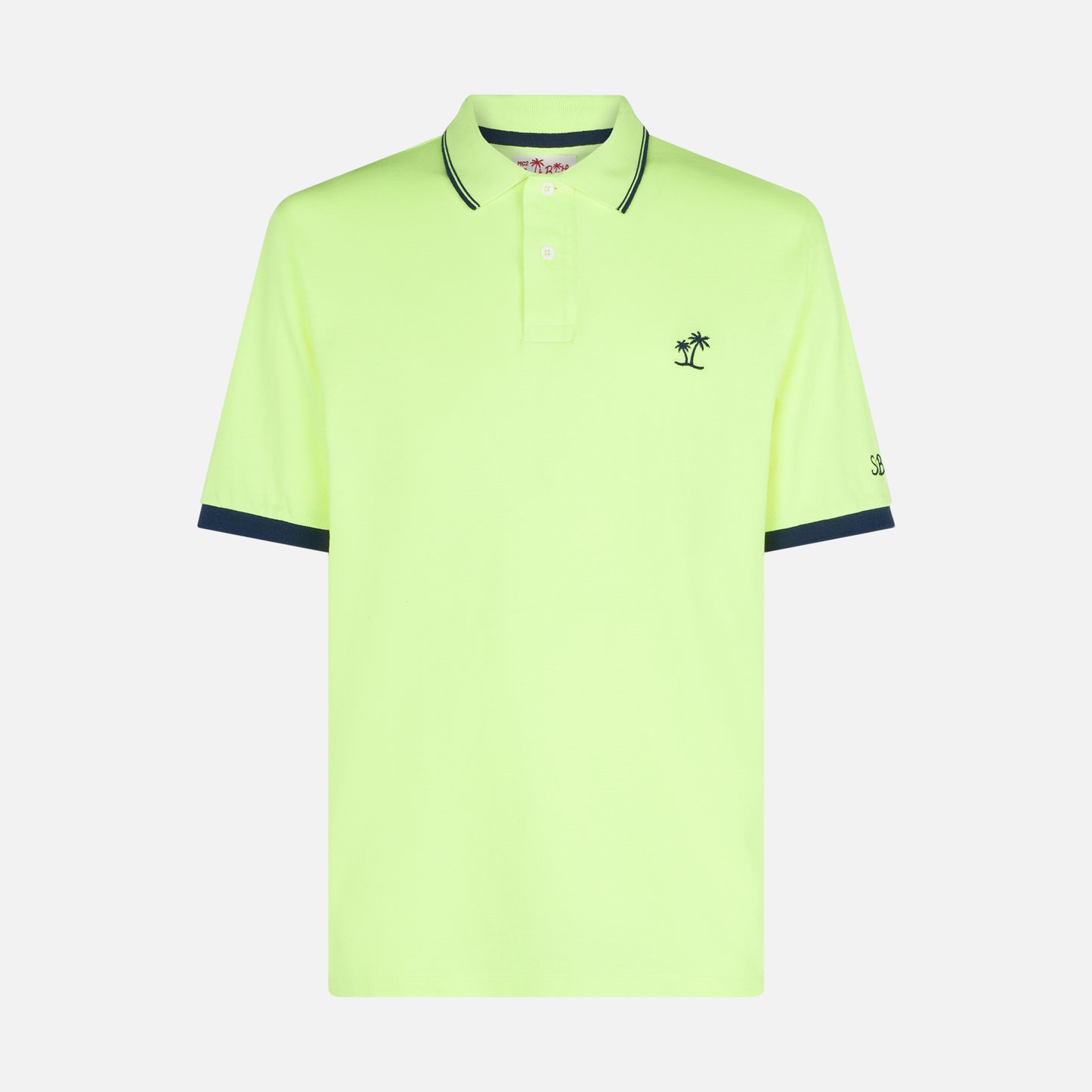 Fluo yellow piquet polo with St. Barth logo - MC2 Saint Barth