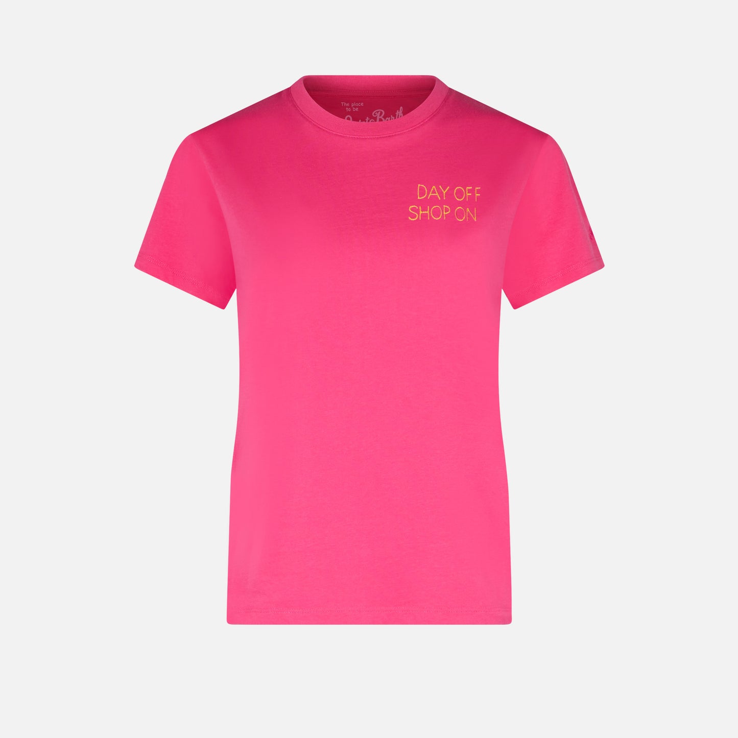 Woman fucsia cotton t-shirt with embroidery - MC2 Saint Barth