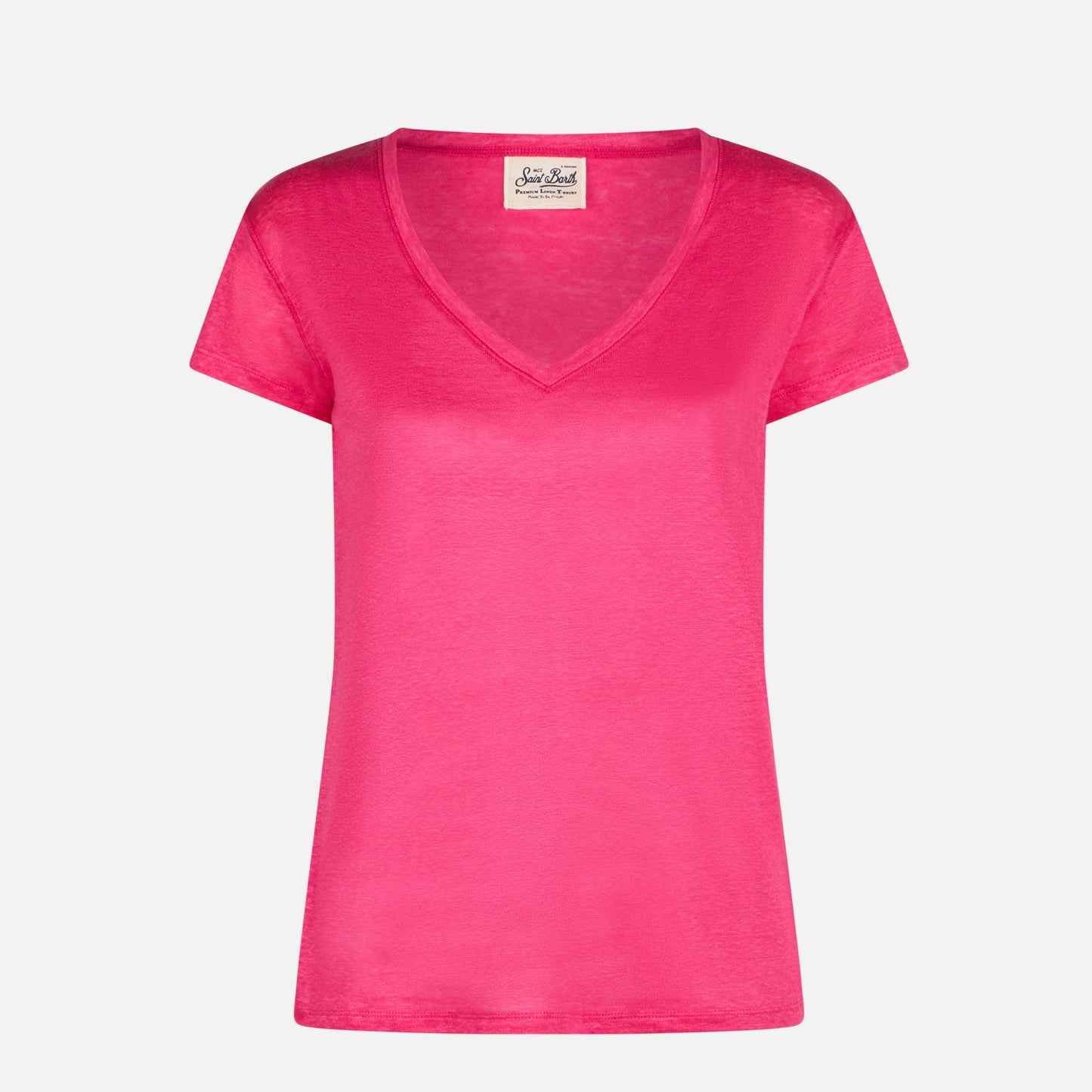 Woman fuchsia linen t-shirt - MC2 Saint Barth