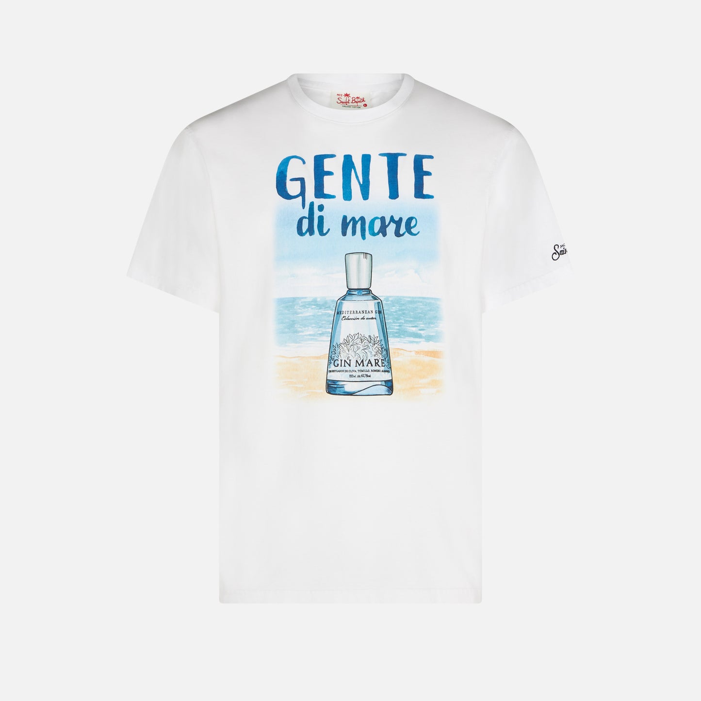 Man cotton t-shirt with Gente di Mare print | GIN MARE SPECIAL EDITION - MC2 Saint Barth