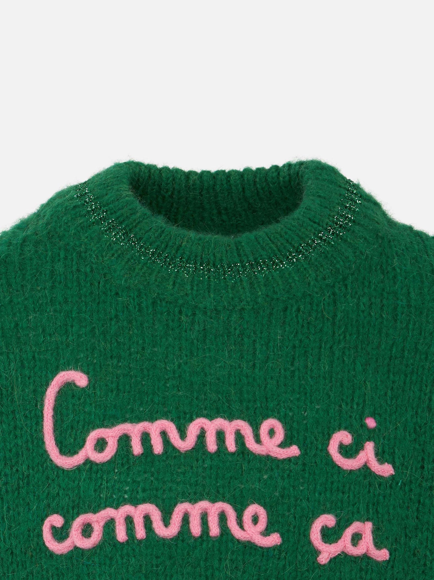 Girl boxy shape soft sweater with Comme Ci Comme Ça embroidery - MC2 Saint Barth