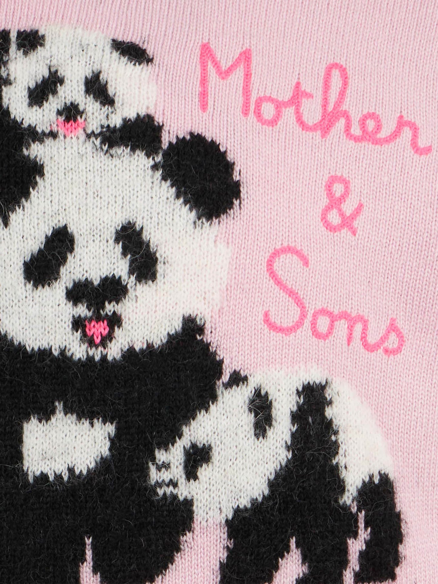 Girl crewneck pink sweater with Mother & Sons embroidery - MC2 Saint Barth