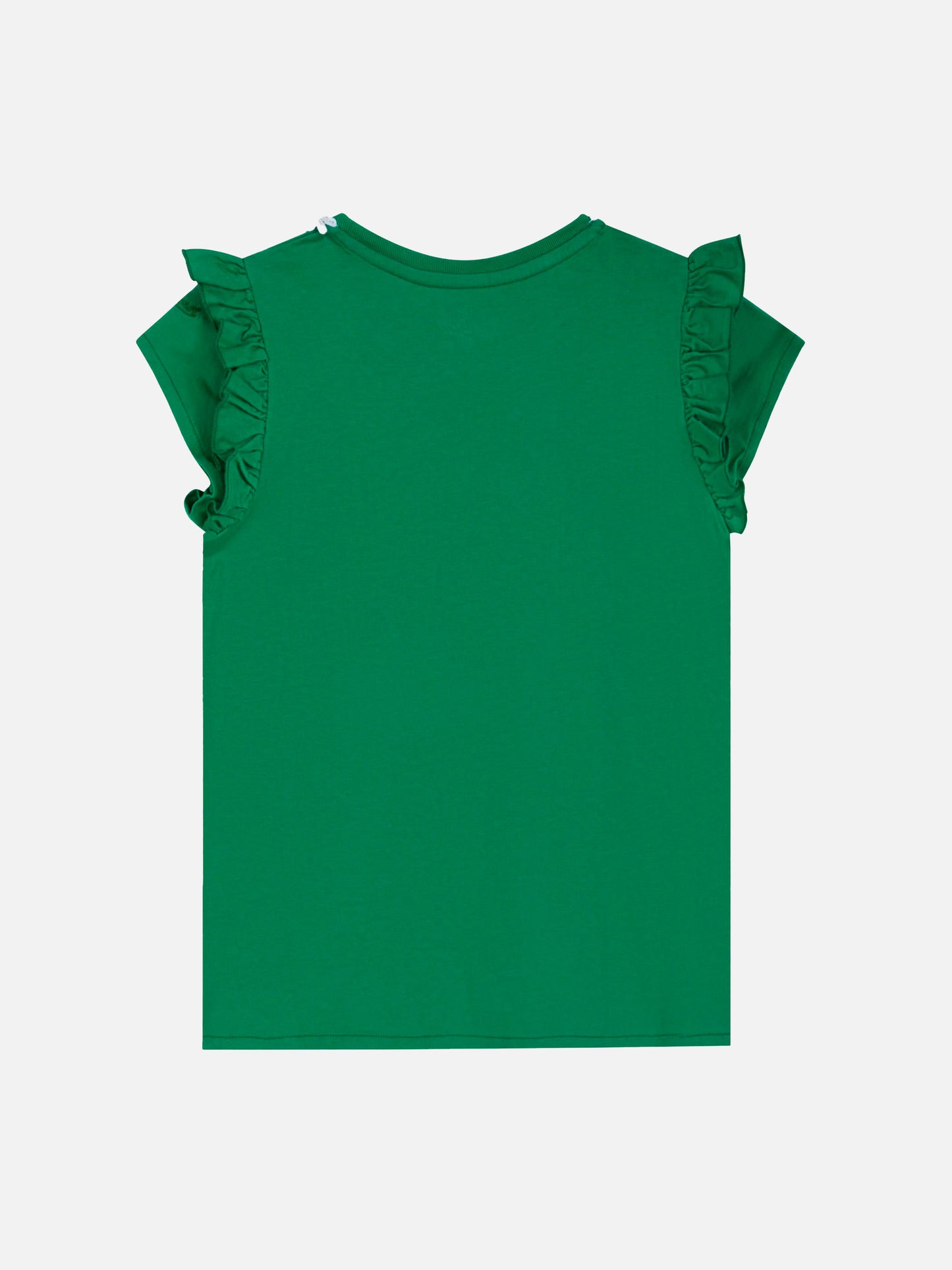 Girl cotton t-shirt with flounce and embroidery - MC2 Saint Barth