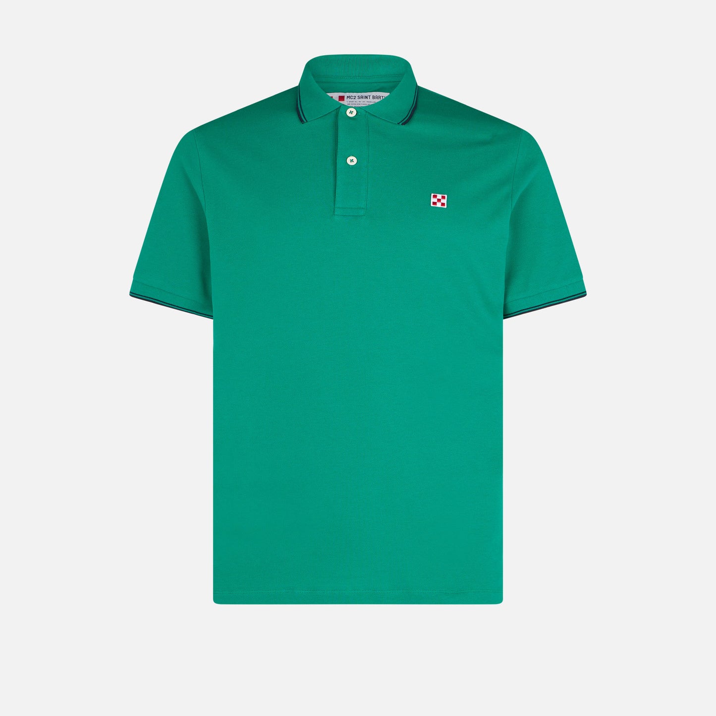 Green piquet polo with St. Barth logo - MC2 Saint Barth