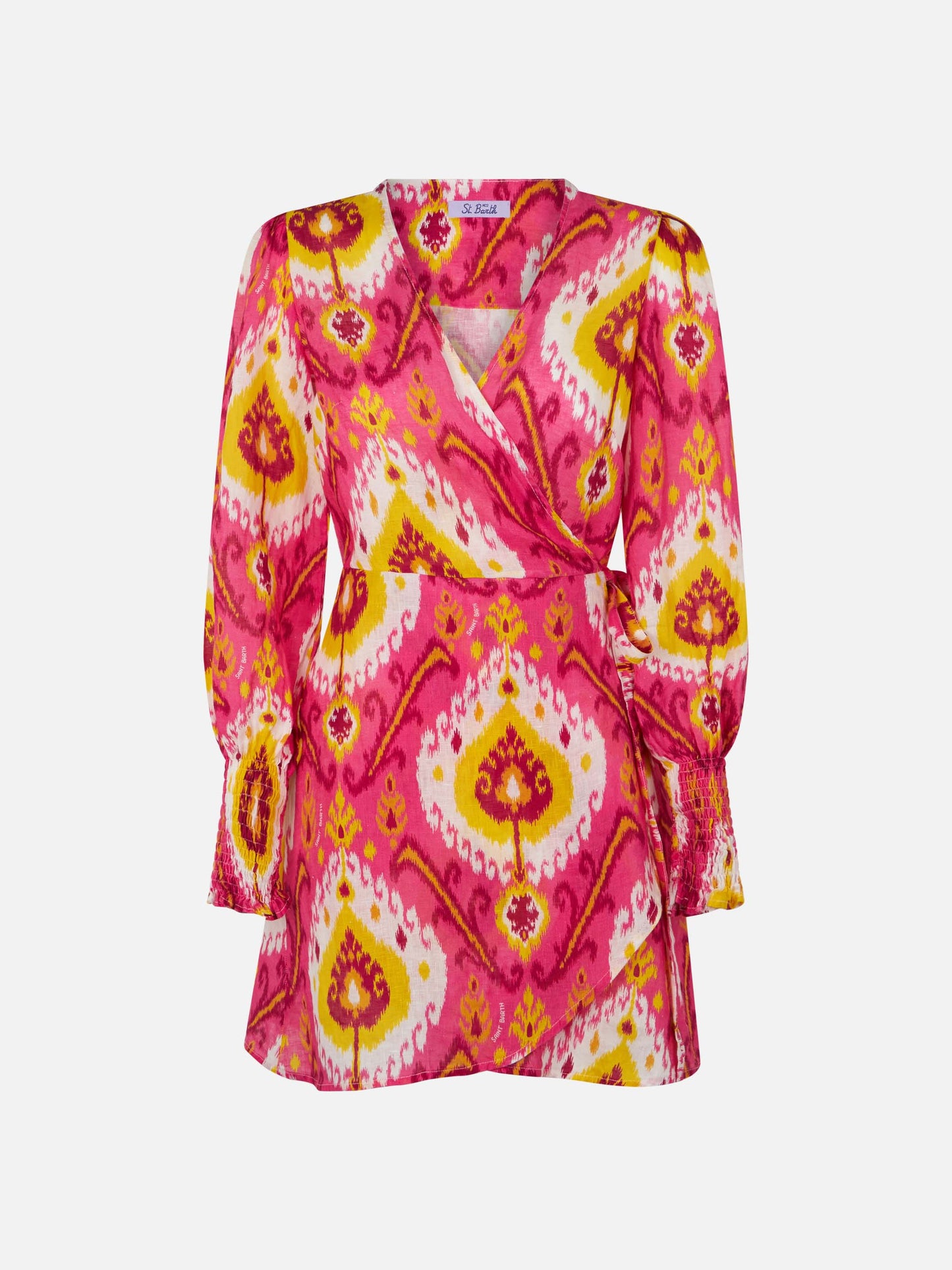 Linen short dress Brilly with ikat print - MC2 Saint Barth