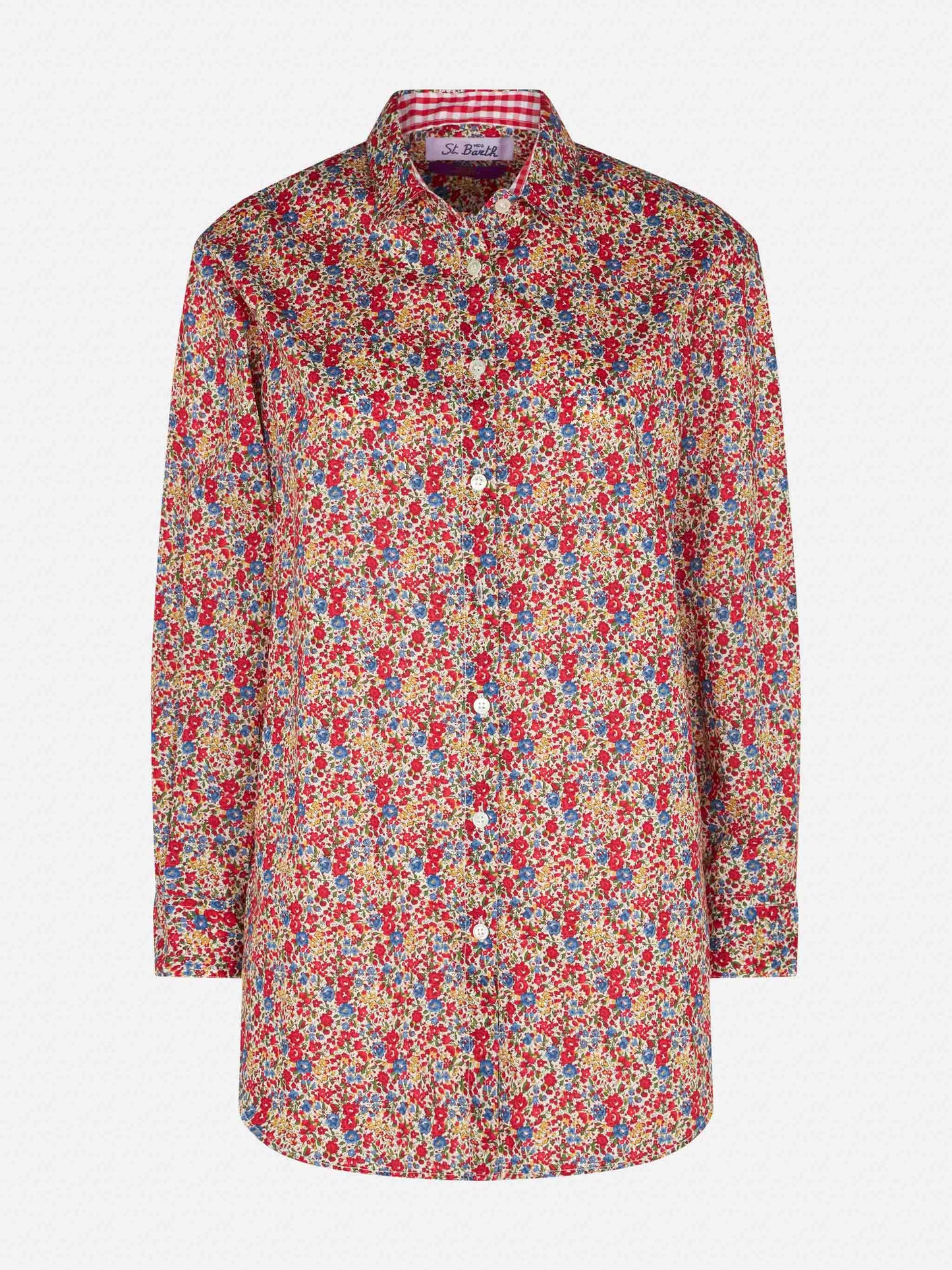 Woman Brigitte cotton shirt with flower print | Made with Liberty fabric - MC2 Saint Barth
