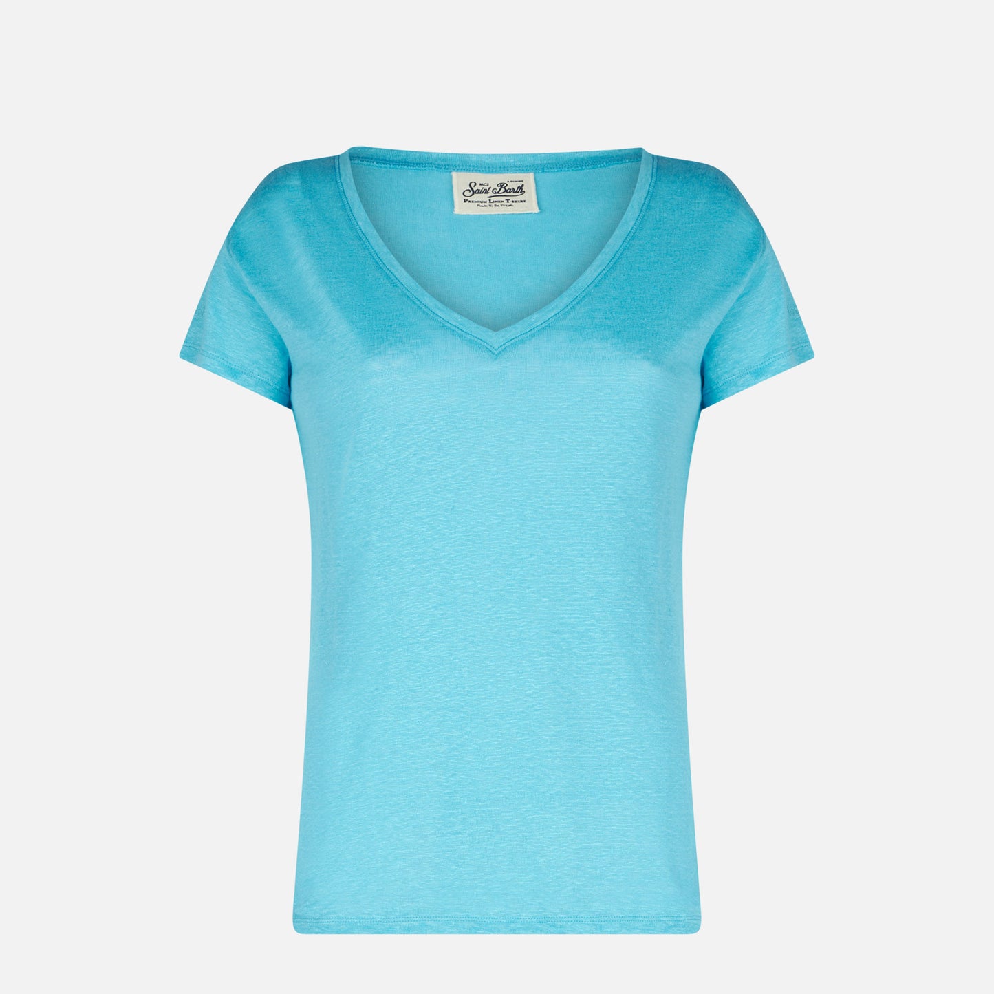 Woman turquoise linen t-shirt - MC2 Saint Barth