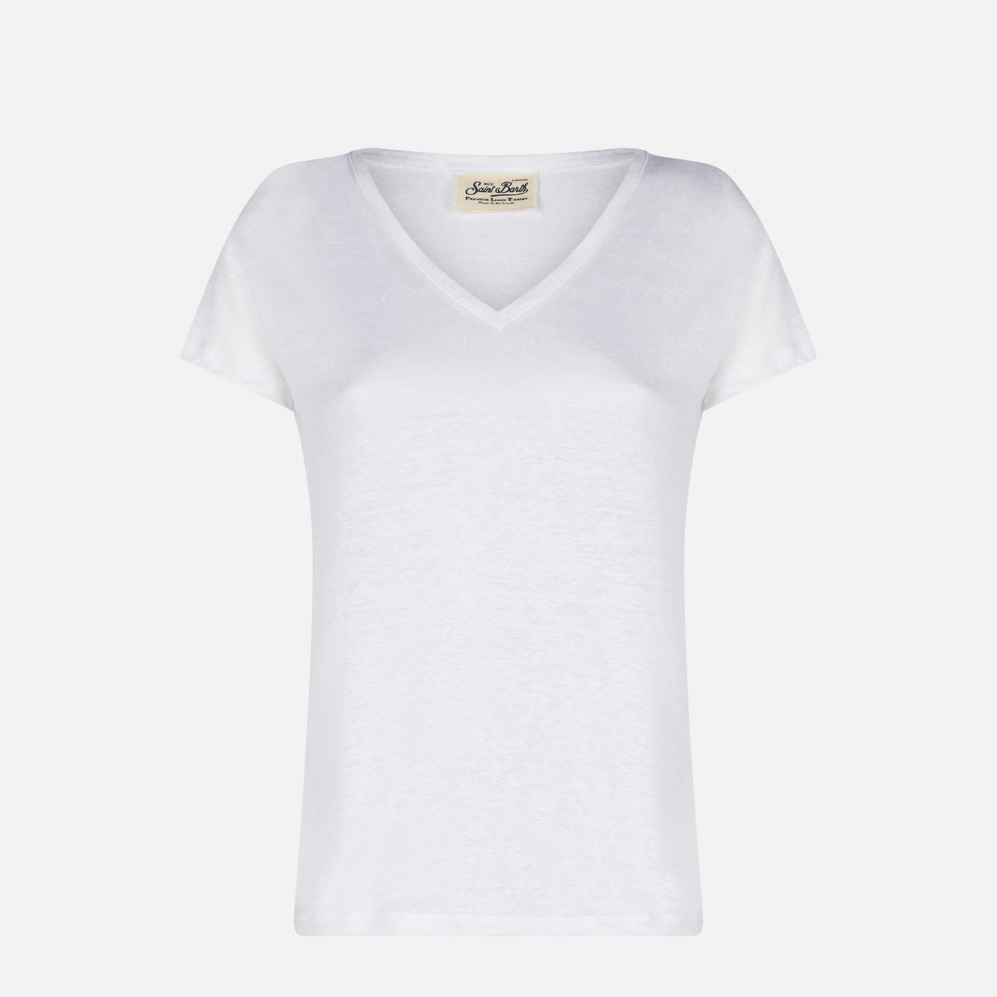 Woman white linen t-shirt - MC2 Saint Barth