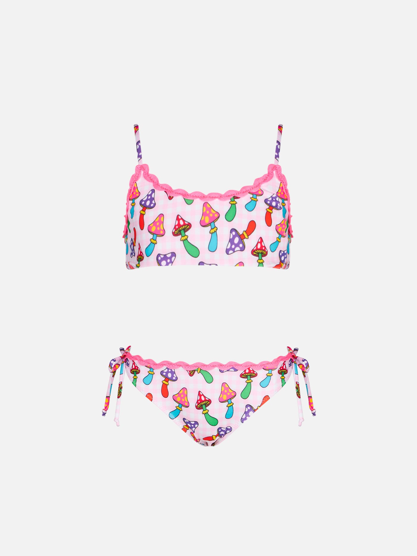Costume da bagno Bikini a vita alta con stampa tropicale a 3 pezzi per Costume da bagno Bikini a vita alta con stampa tropicale a 3 pezzi per