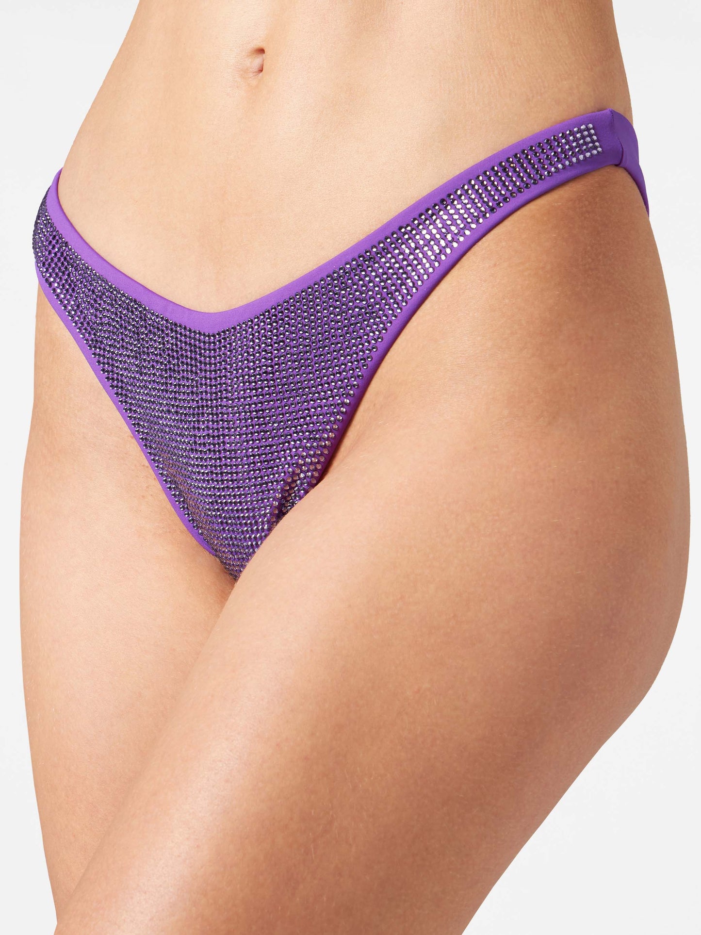 Woman swim briefs with purple rhinestones - MC2 Saint Barth