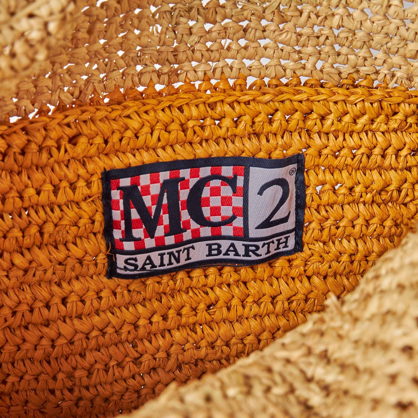 Raffia bucket bag with multicolor stripes and embroidery - MC2 Saint Barth