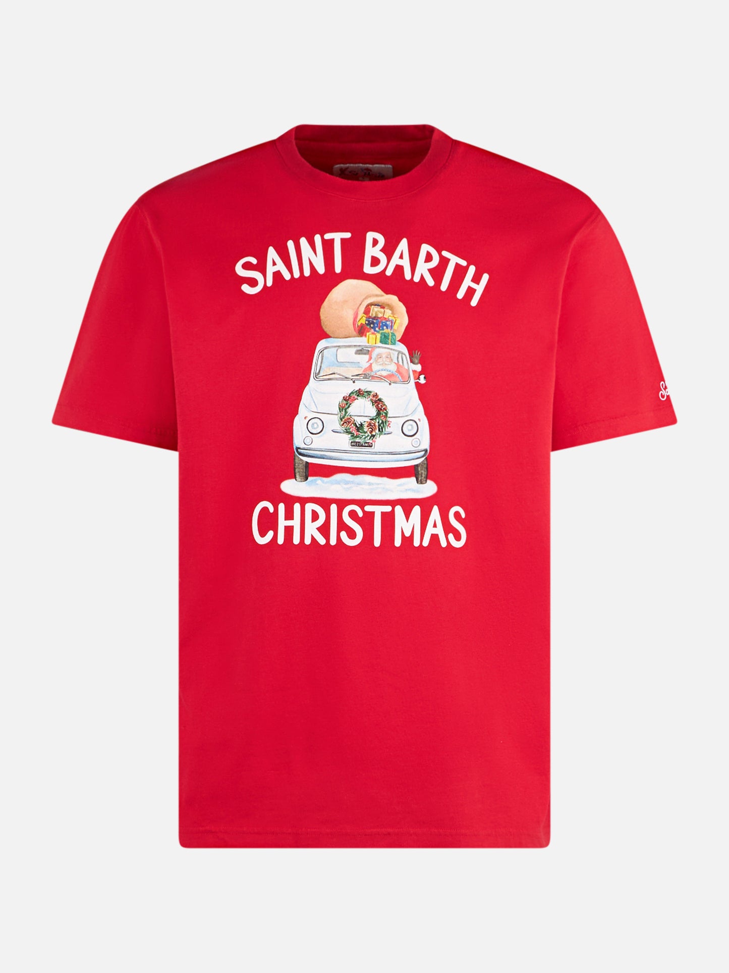 Man heavy cotton t-shirt with Saint Barth Christmas print - MC2 Saint Barth
