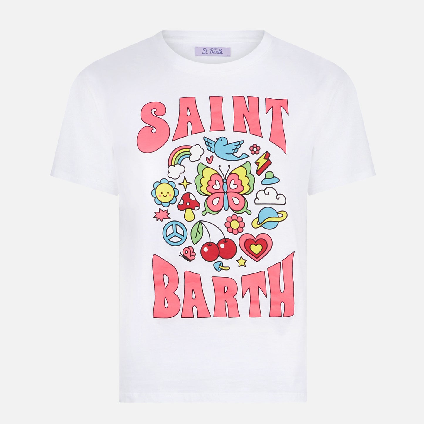 Woman cotton t-shirt with Saint Barth print - MC2 Saint Barth
