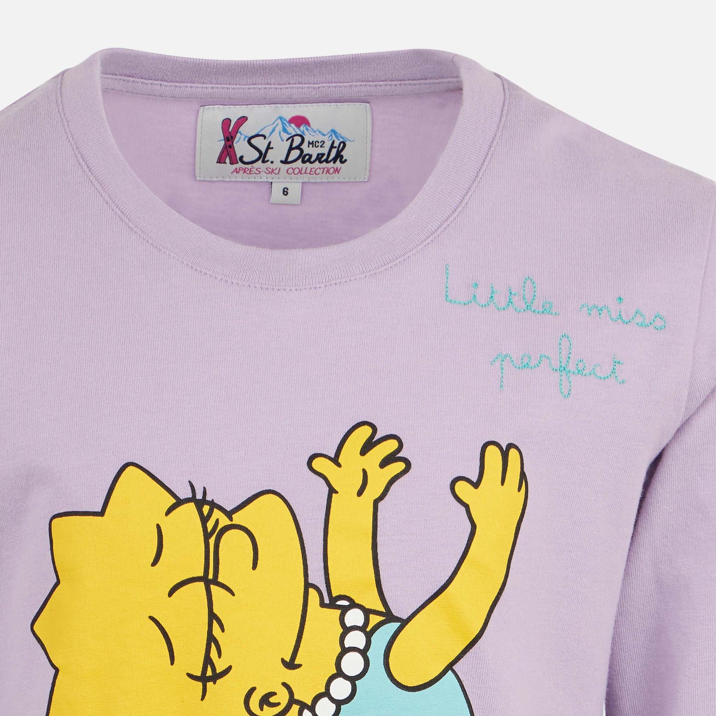 Girl heavy cotton t-shirt with Lisa Simpson print | THE SIMPSON SPECIAL EDITION - MC2 Saint Barth