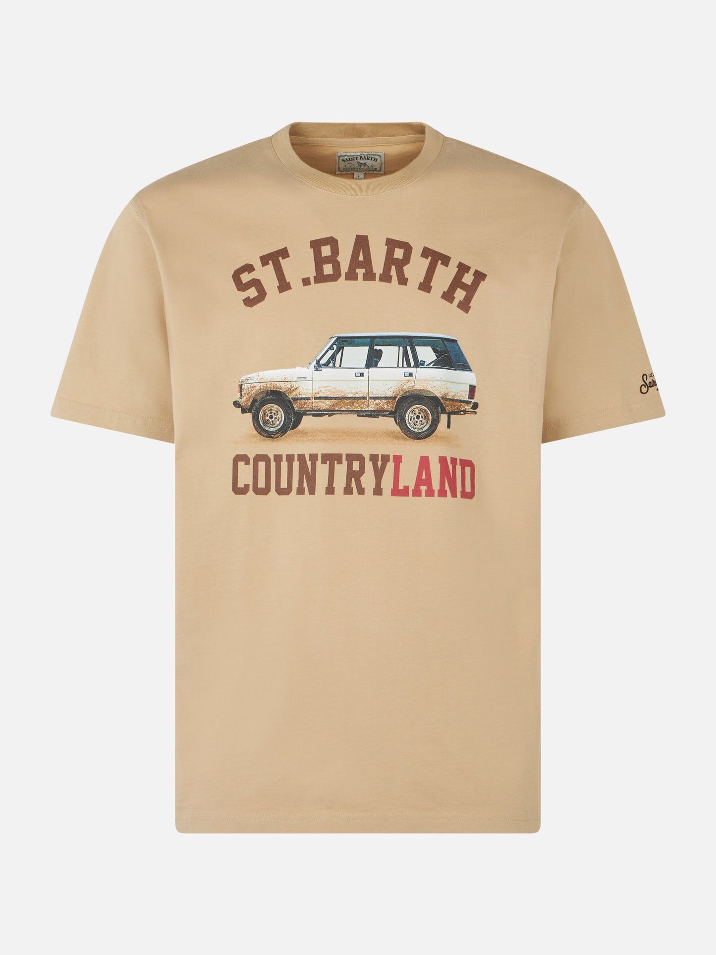 Man heavy cotton t-shirt with St. Barth Countryland print - MC2 Saint Barth