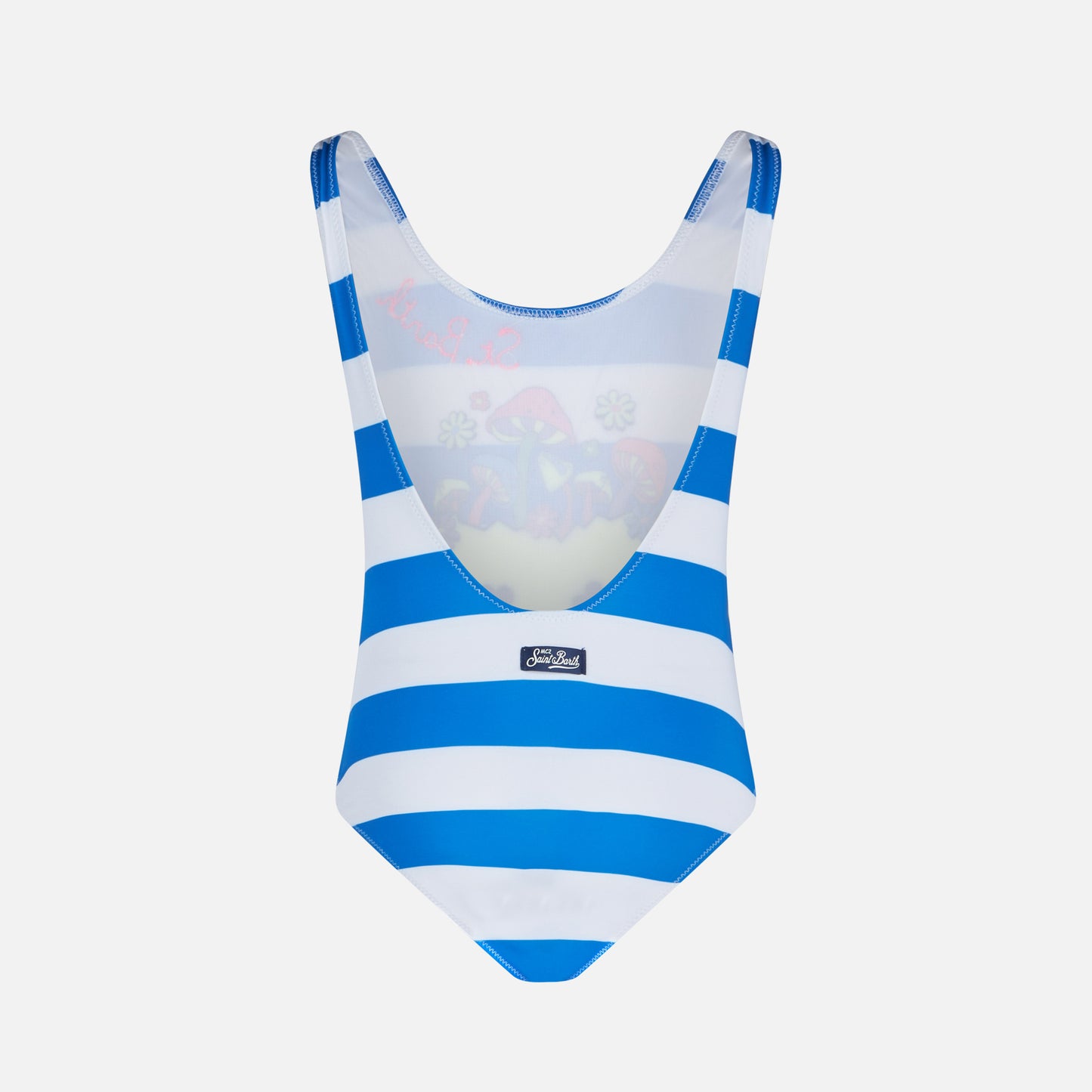Girl one piece swimsuit with '70 smile print - MC2 Saint Barth