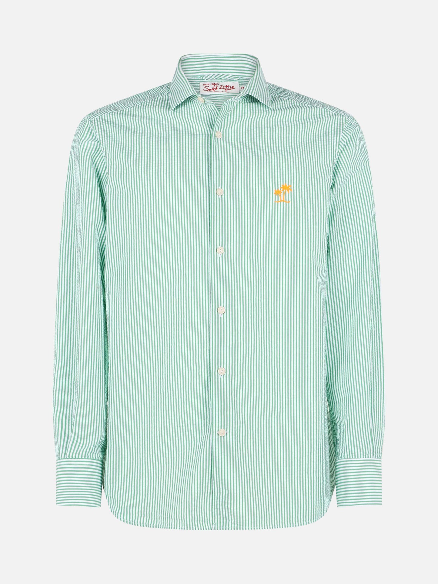 Man seersucker striped Pamplona shirt - MC2 Saint Barth