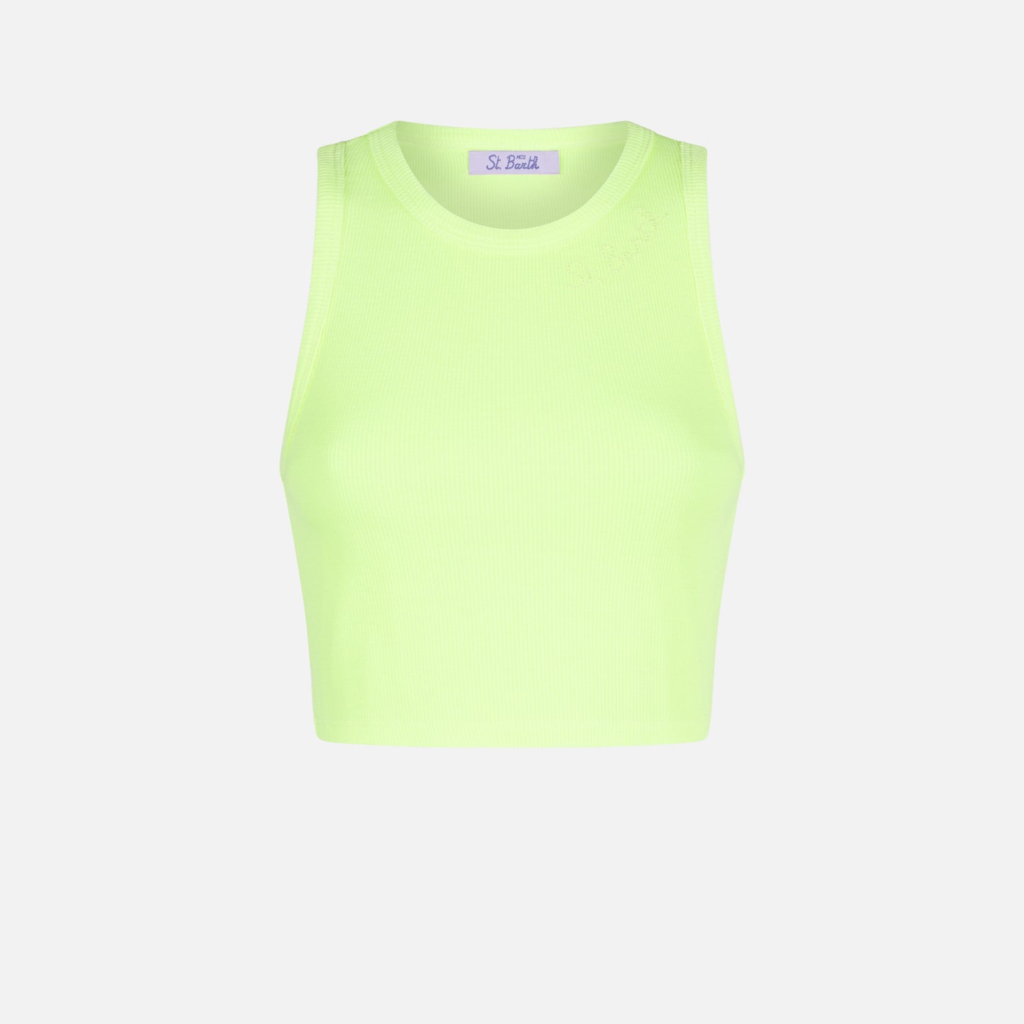 Cotton crop tank top with St. Barth embroidery - MC2 Saint Barth