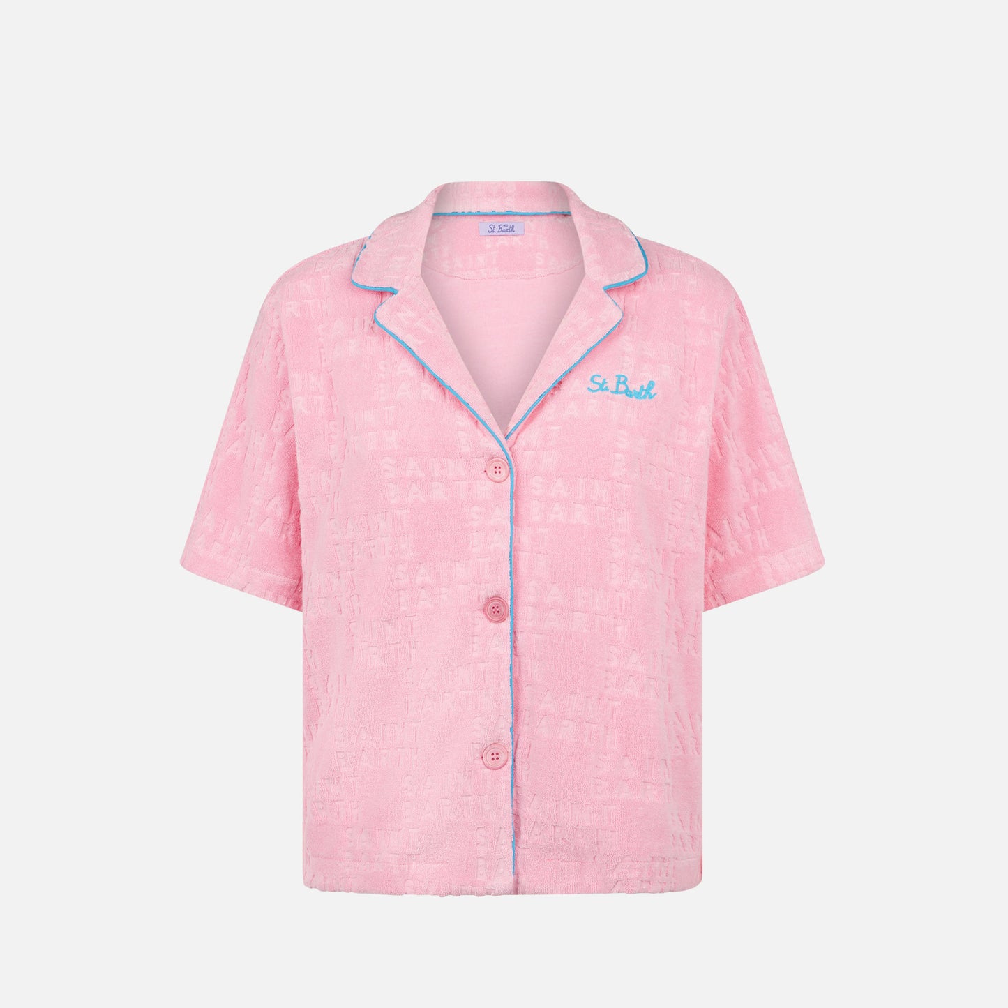 Woman terry embossed shirt with piping - MC2 Saint Barth