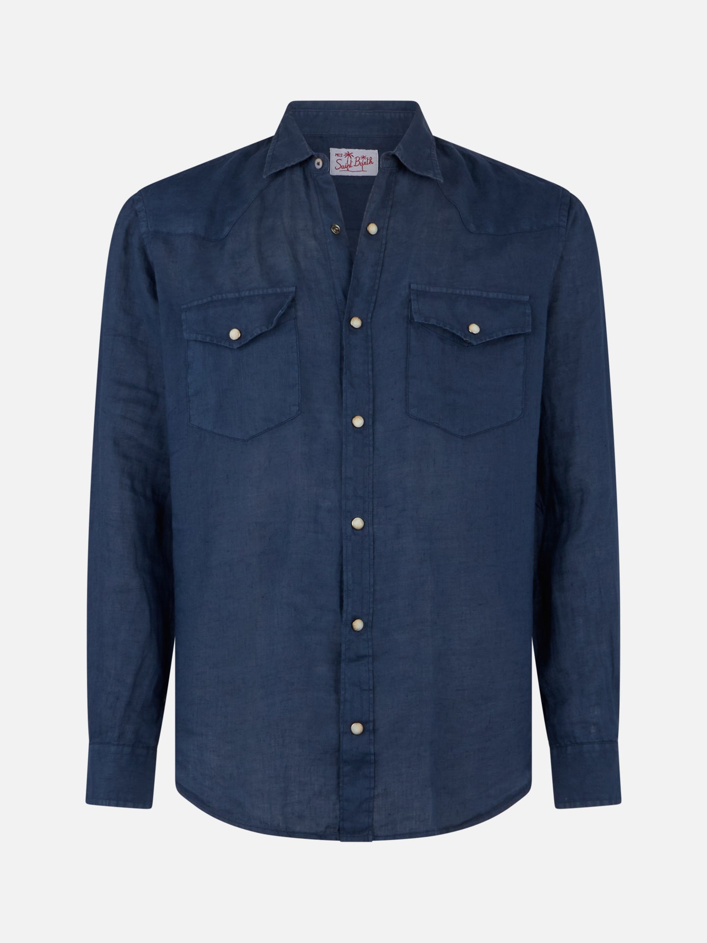 Dark denim linen shirt - MC2 Saint Barth