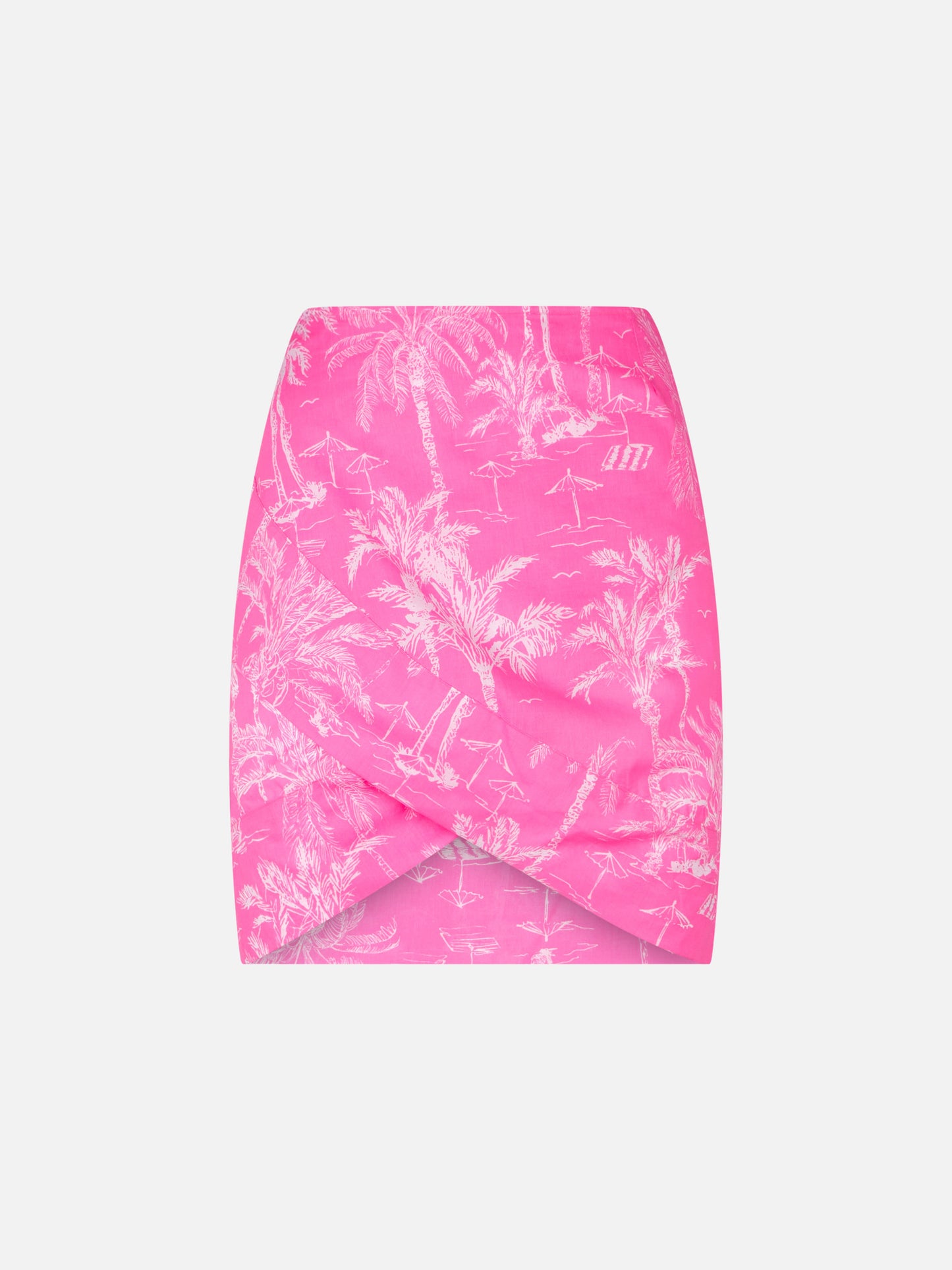 Woman cotton mini skirt pareo Angie with toile de jouy print - MC2 Saint Barth