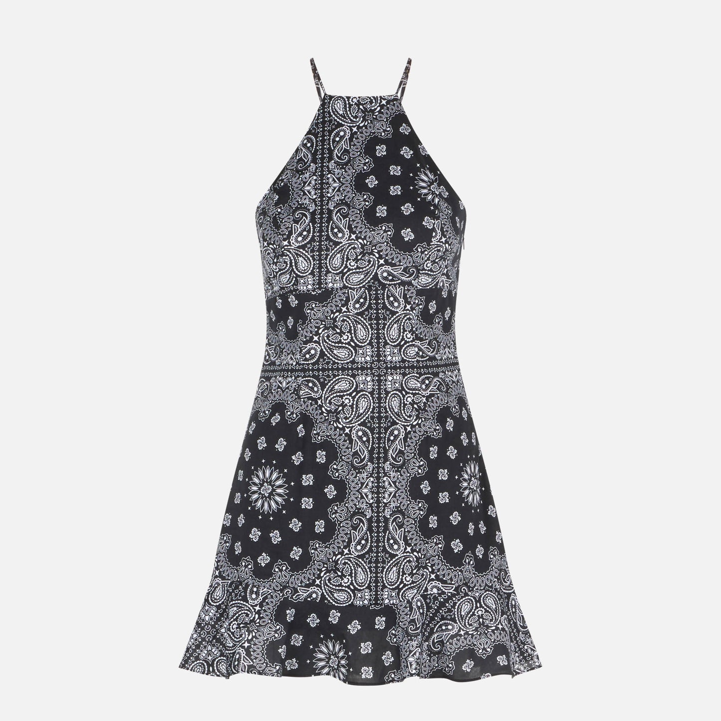 Black bandanna print slip dress Avrill - MC2 Saint Barth