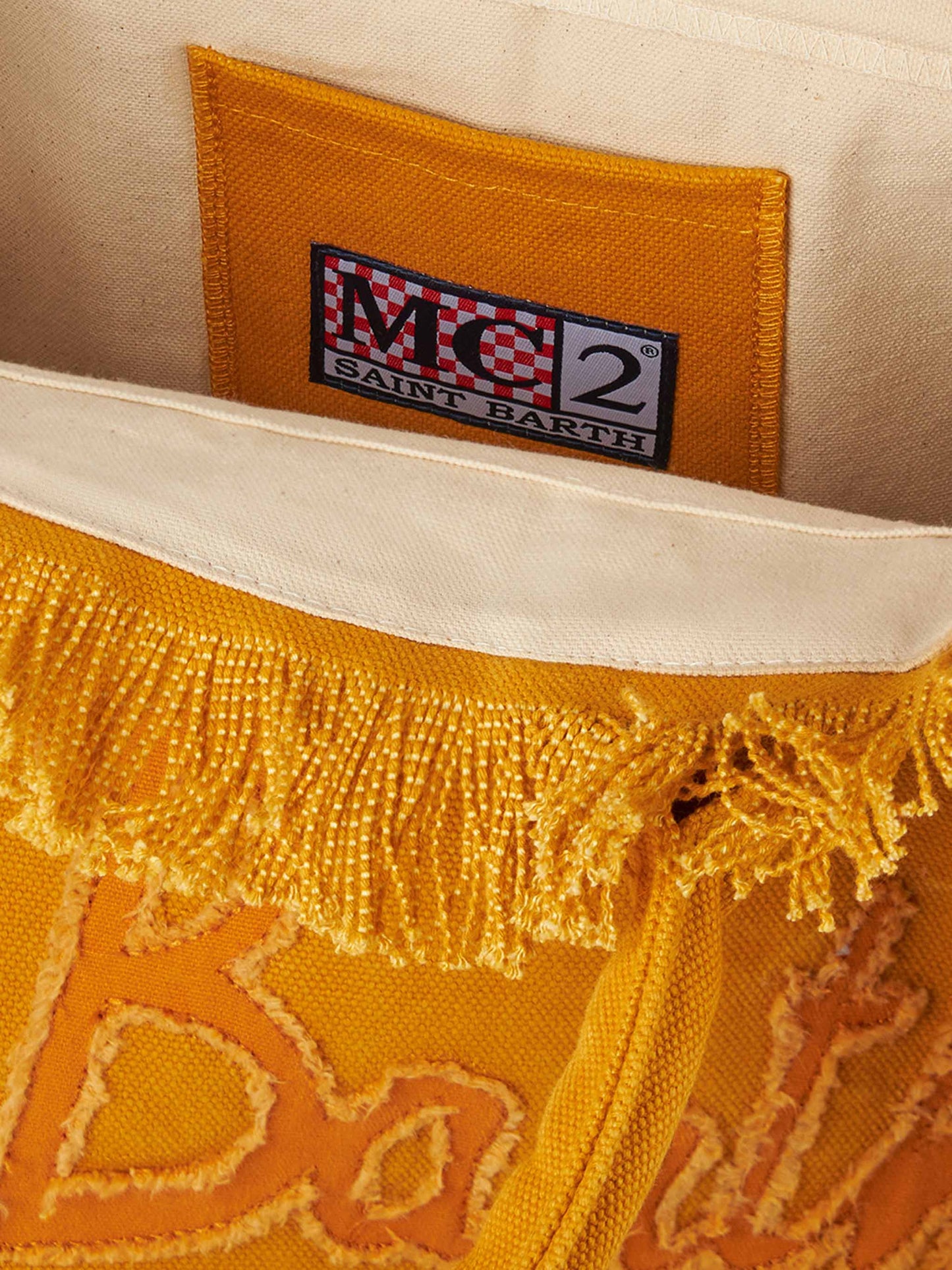 Vanity ochre canvas shoulder bag - MC2 Saint Barth