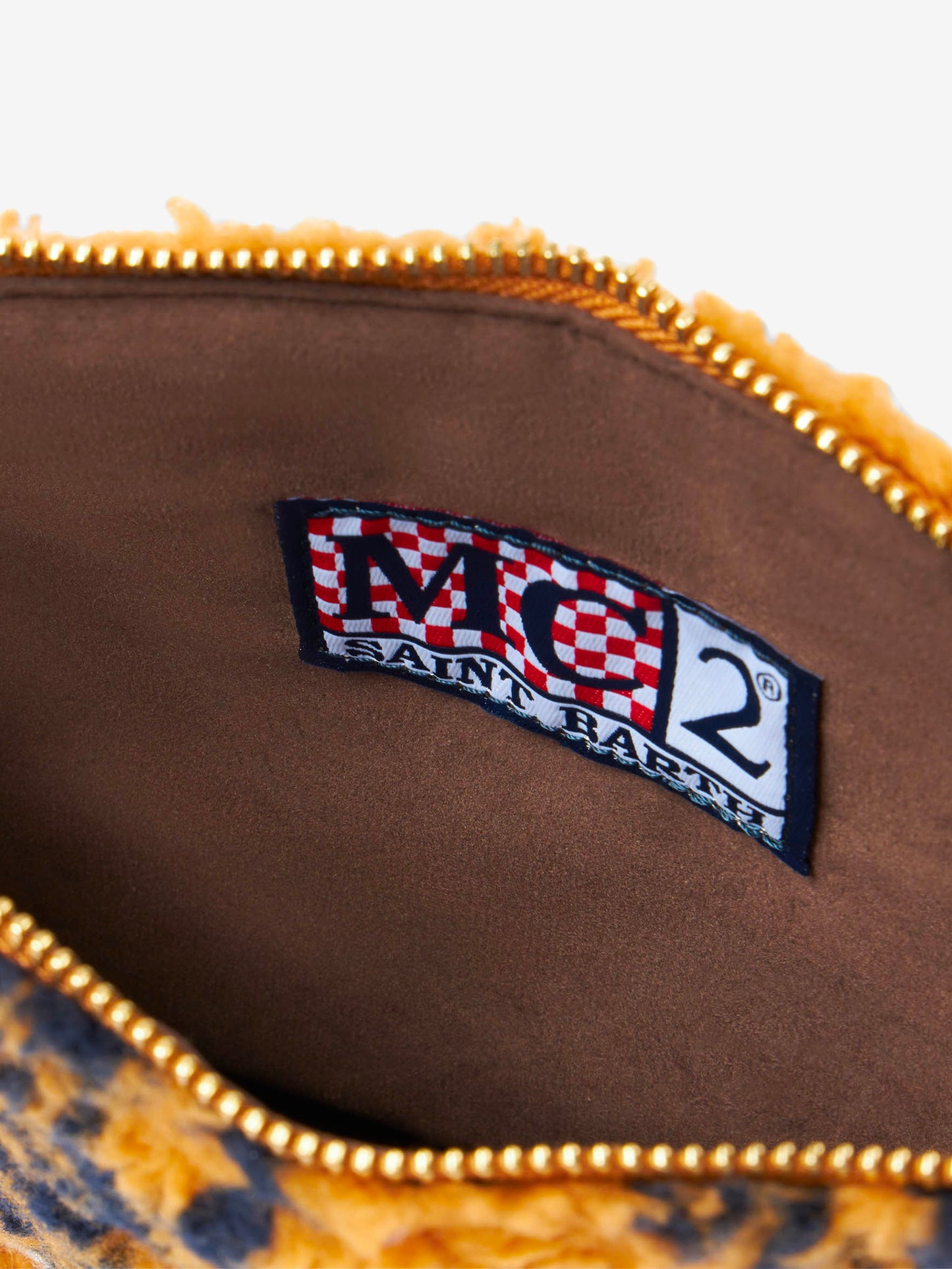 Parisienne wooly cross-body pouch bag with ochre bandanna - MC2 Saint Barth