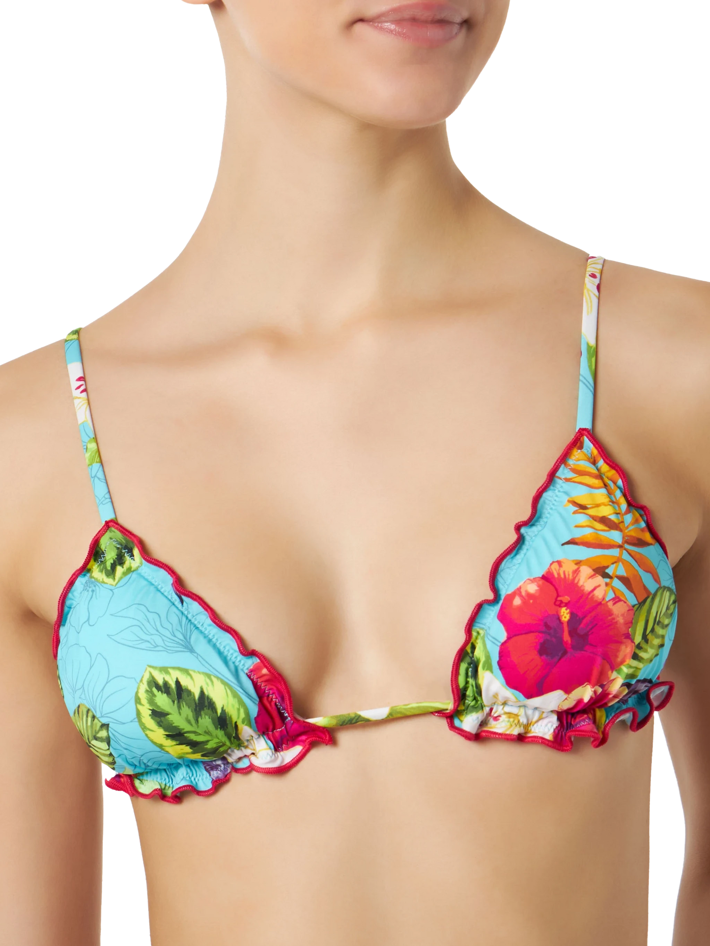 Woman triangle bikini with Ibiscus print - MC2 Saint Barth