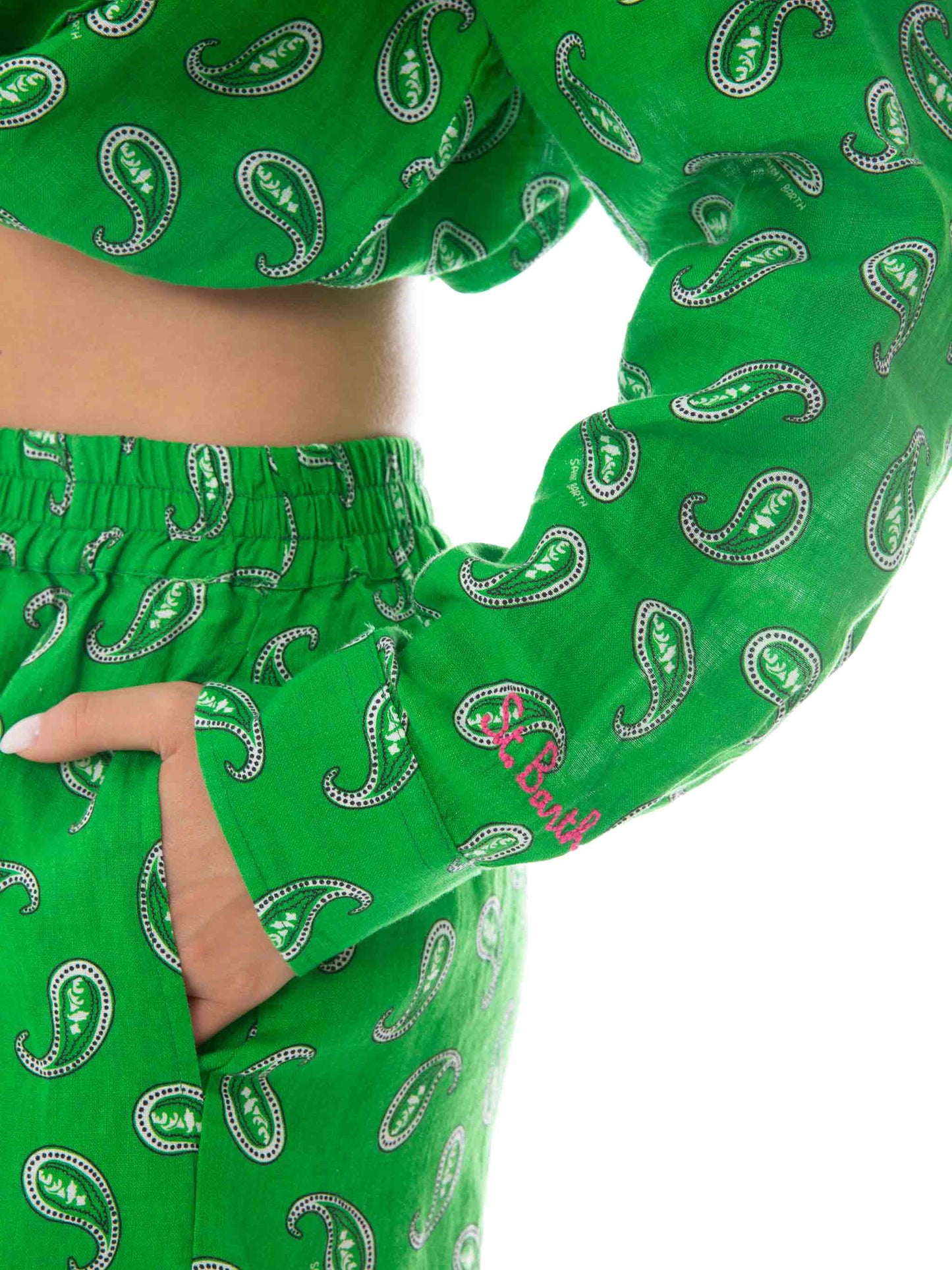 Green paisley linen shirt - MC2 Saint Barth